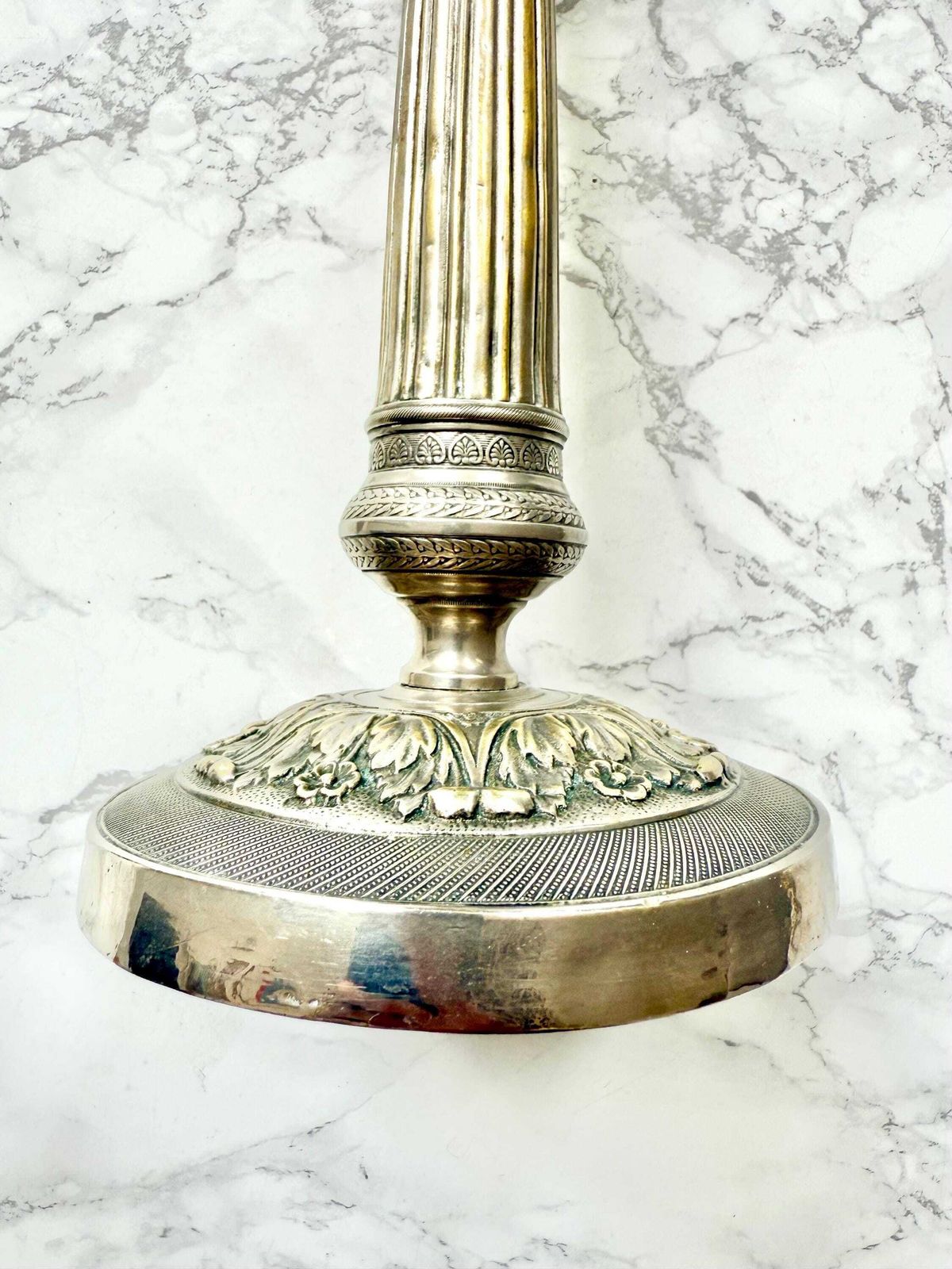 Pair Of Tall Silver Plated Bronze Candlesticks French Living Room Decor Candle Holders Antique Table Top Decor French Chateau Style Bourbon photo Home Decor