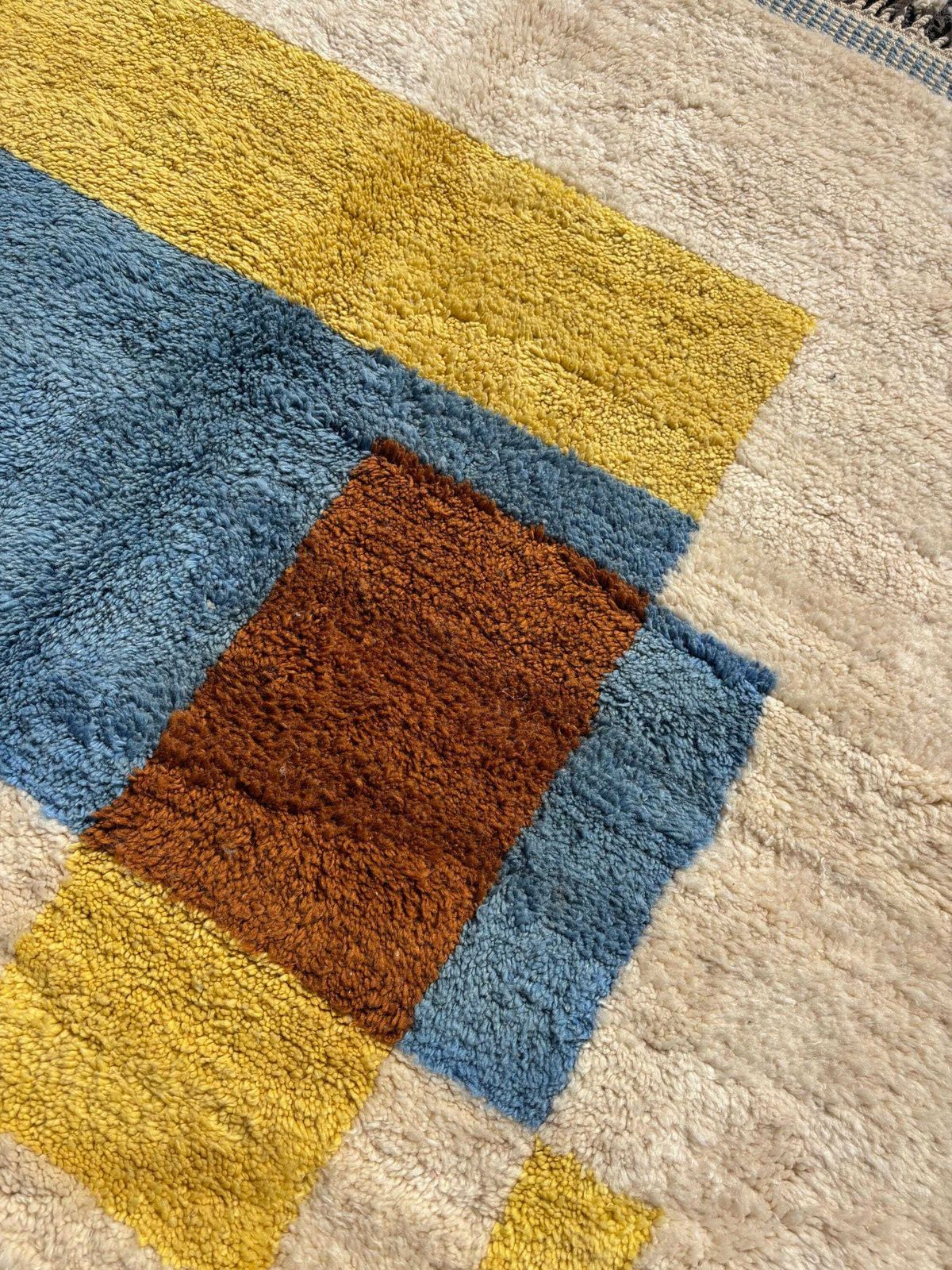 Moroccan Berber Mrirt Rug 200x300 Cm, Modern Interior Living Room Rug, Authentic Moroccan Rug, Berber Carpet, Genuine Wool Rug, Handmade Rug photo vinterior