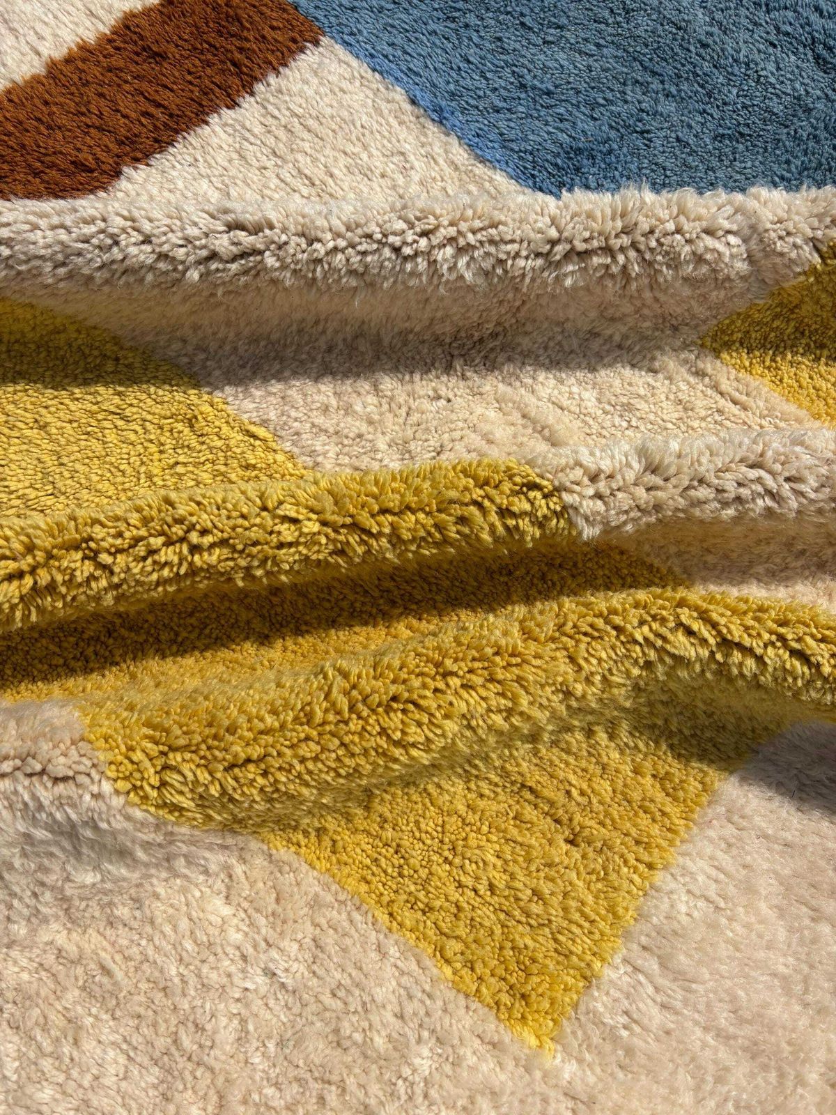 photo for sale Moroccan Berber Mrirt Rug 200x300 Cm, Modern Interior Living Room Rug, Authentic Moroccan Rug, Berber Carpet, Genuine Wool Rug, Handmade Rug
