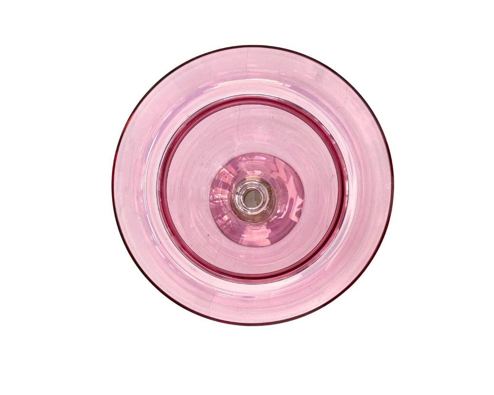Pink Pedestal Vase | Vintage Crystal Large photo for sale