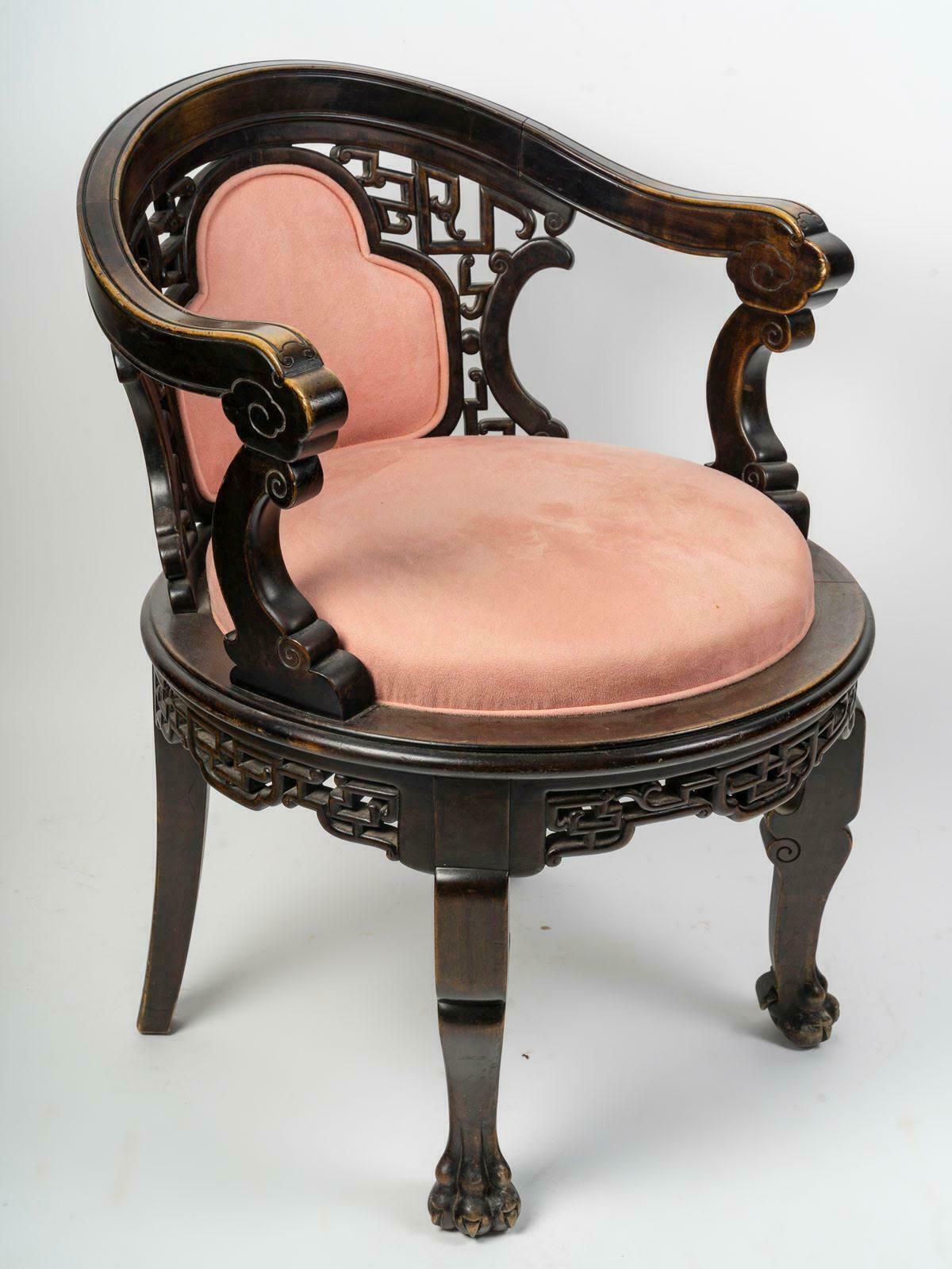 Japanese Style Office Armchair, 19th Century. photo for sale