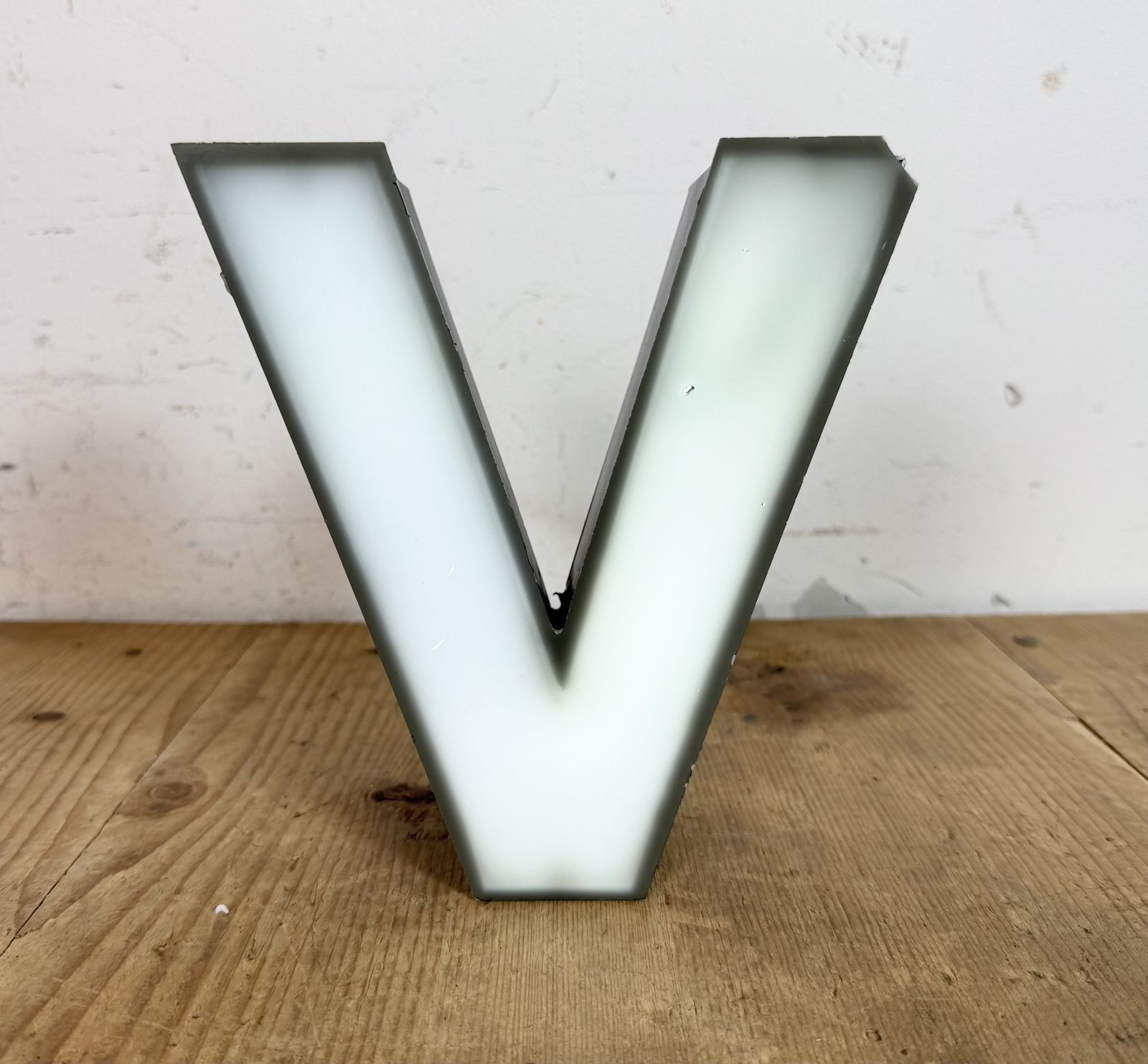 Vintage Grey Illuminated Letter V , 1970s photo buy
