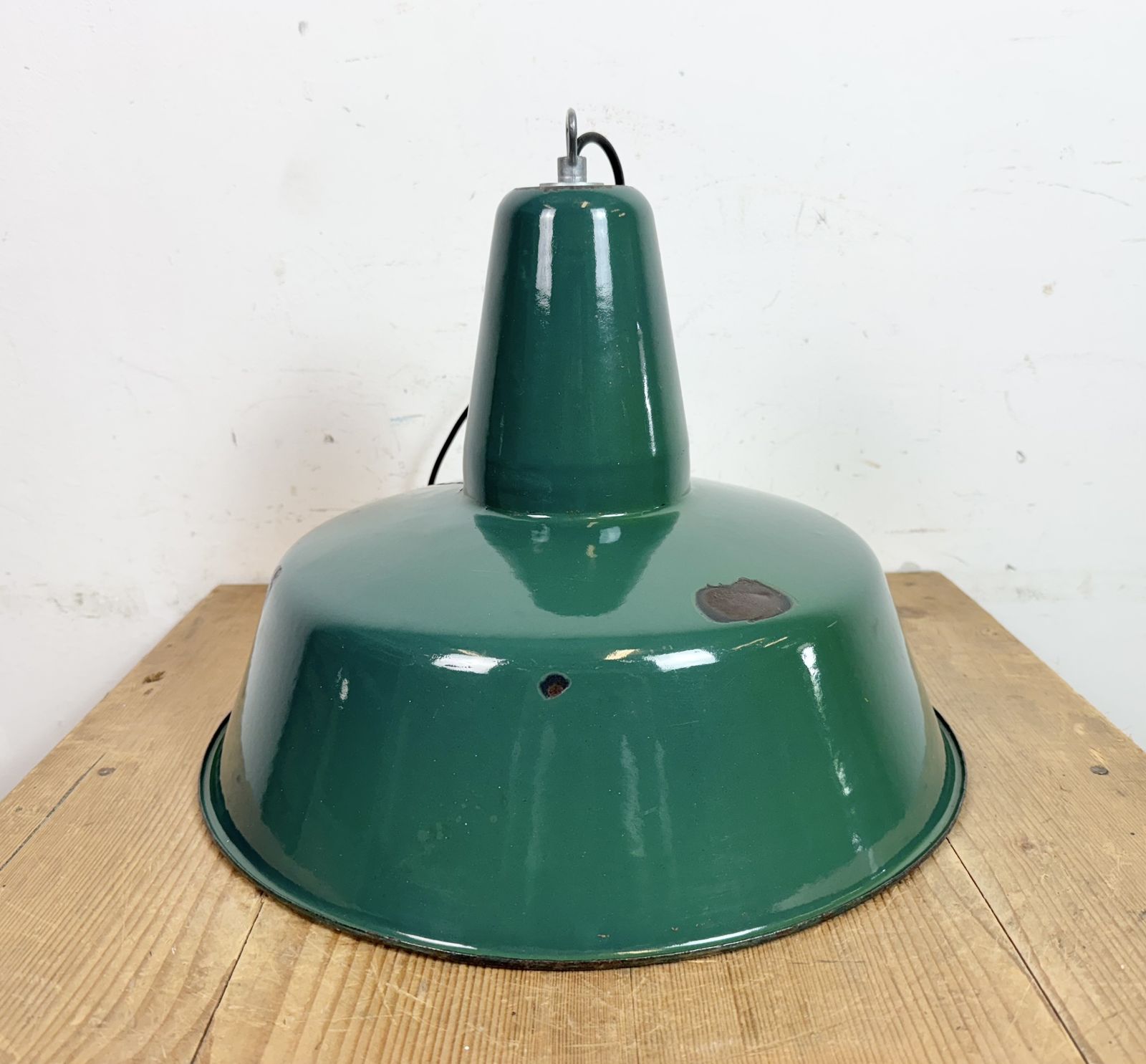 Large Industrial Green Enamel Factory Pendant Lamp, 1960s photo buy