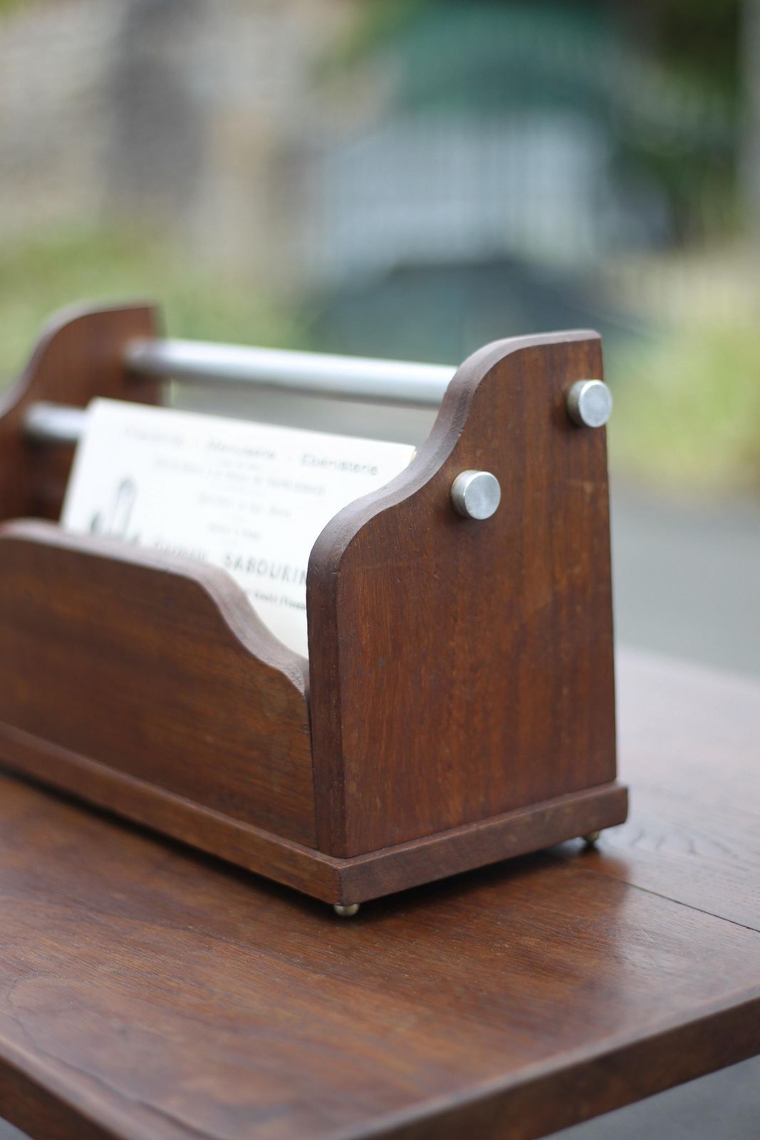 Art Deco Wooden Letter Rack, Mail Holder, Document, Storage, Office, Organizer, Letter Holder, Letter Rack, 30's photo vinterior