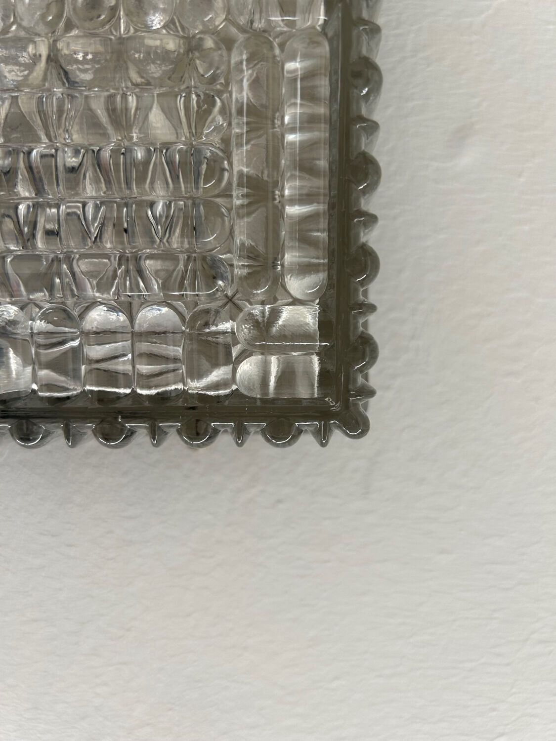 Page 1 Of 7 Vintage Wall Lamp In Pressed Molded Glass, France 1970 photo 298.0