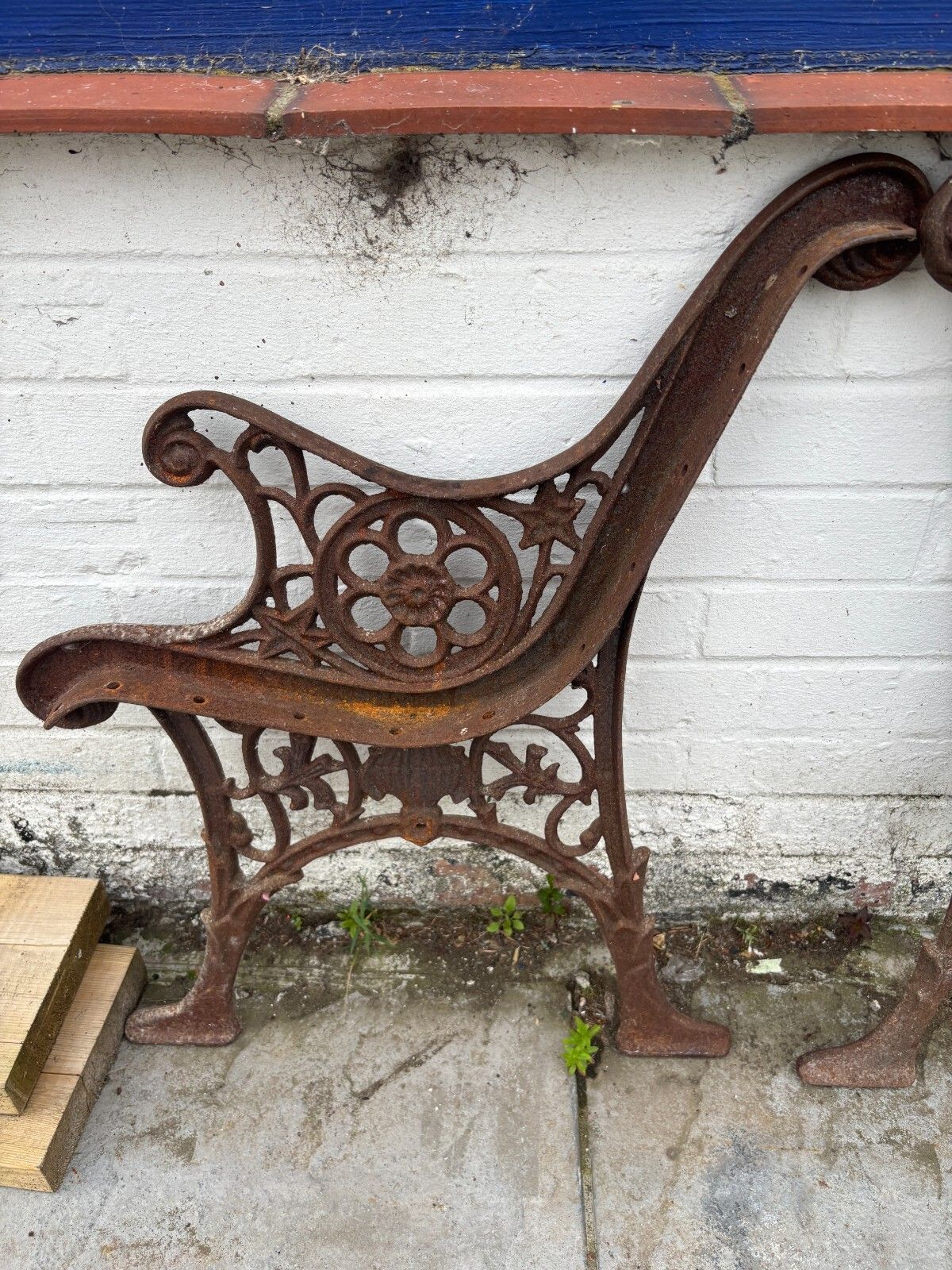 Vintage Cast Iron Bench Ends photo furniture