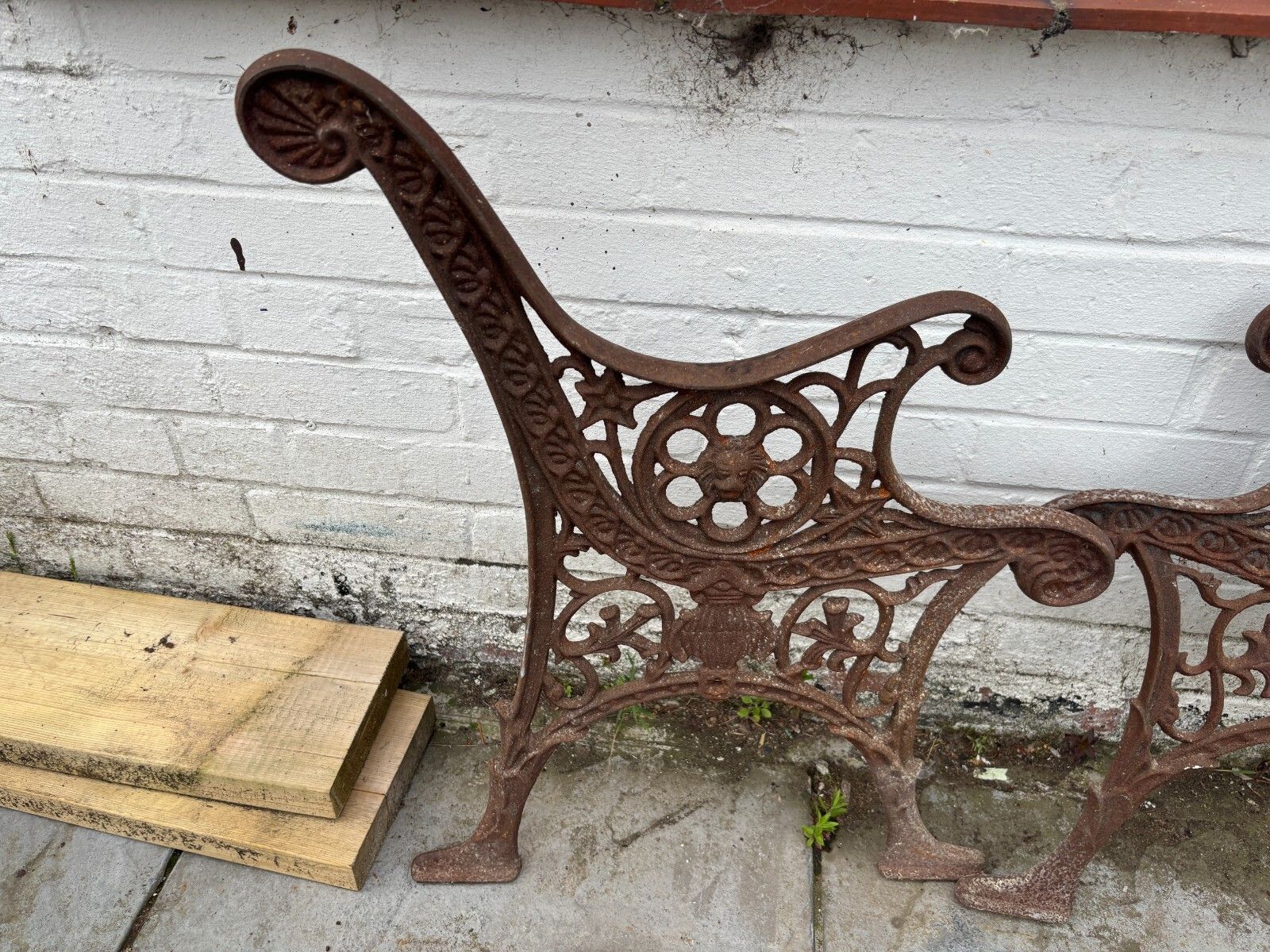 Garden Furniture Vintage Cast Iron Bench Ends photo
