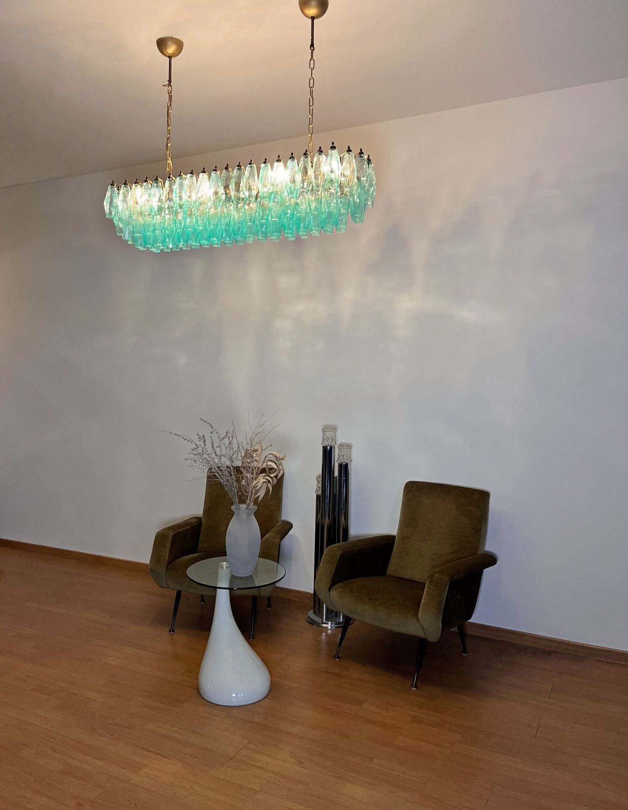 photo buy Elegant Murano Poliedri Chandelier   Carlo Scarpa   140 Turquoise