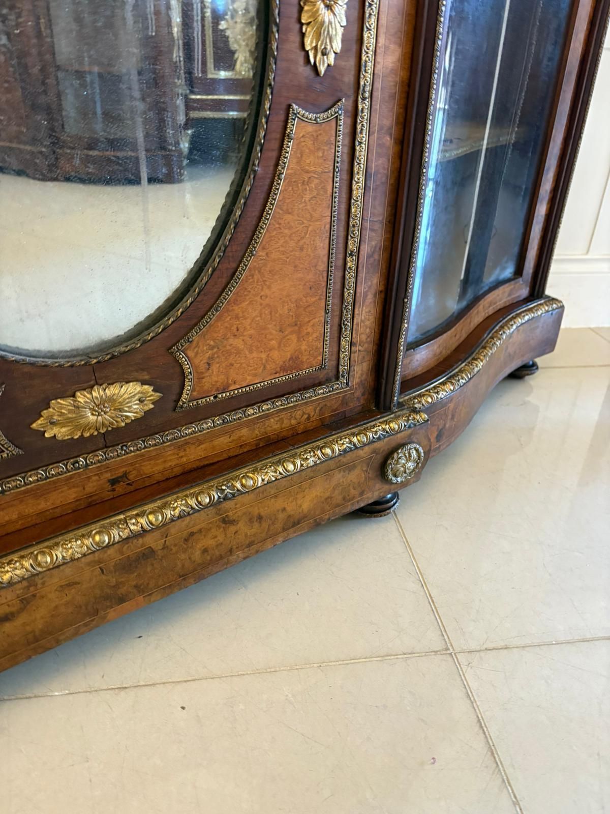 Outstanding Quality Antique 19th Century Burr Walnut Ormolu Mounted Credenza photo Furniture