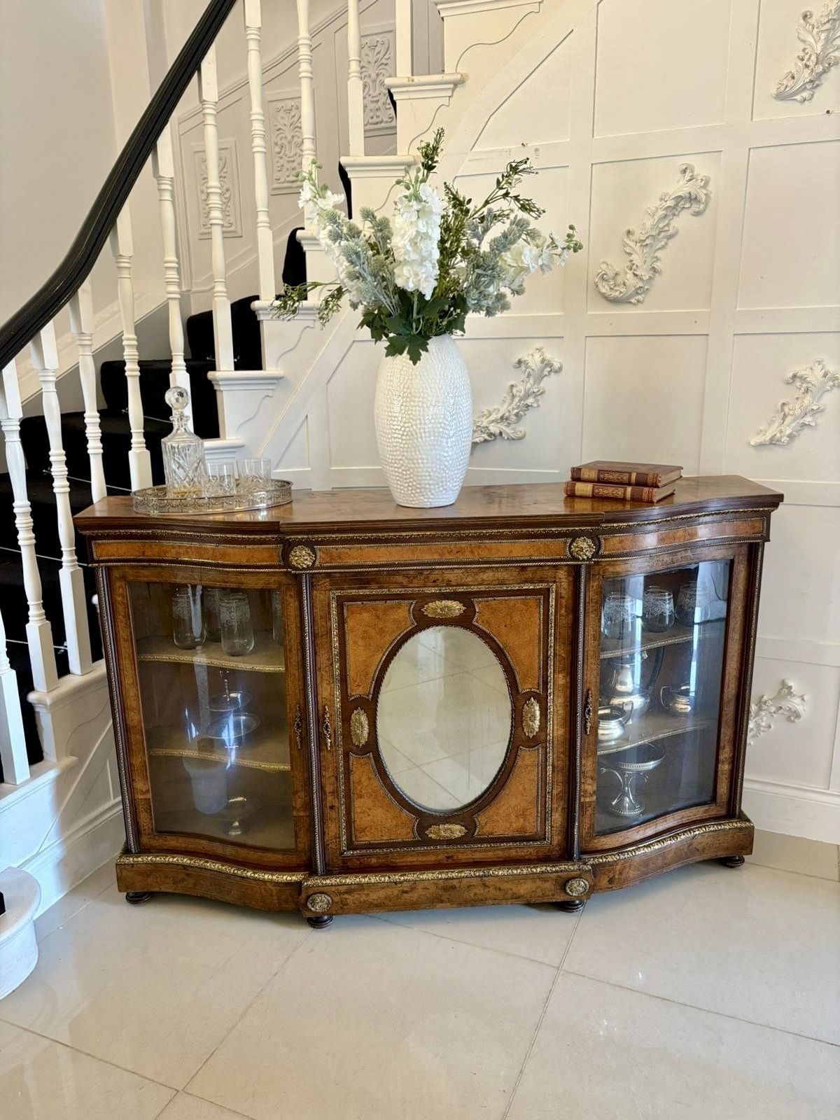 Outstanding Quality Antique 19th Century Burr Walnut Ormolu Mounted Credenza photo 5495.0