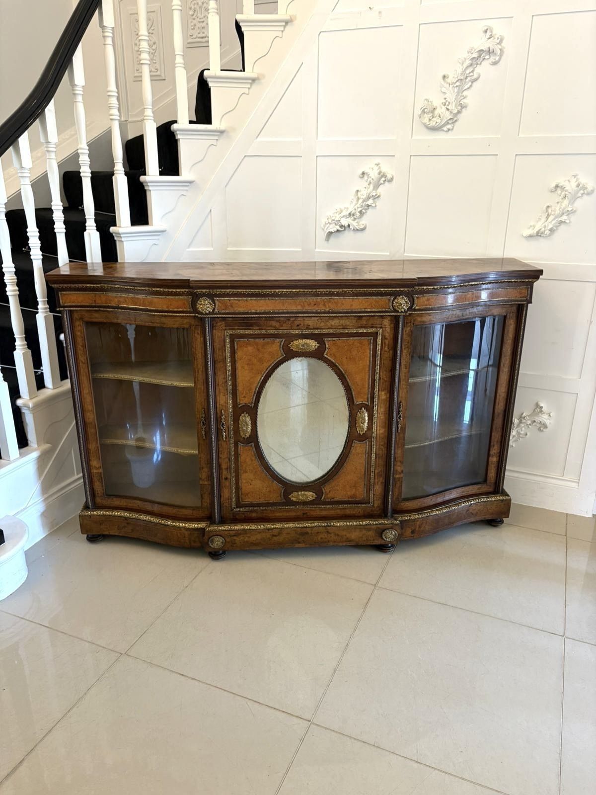 Outstanding Quality Antique 19th Century Burr Walnut Ormolu Mounted Credenza