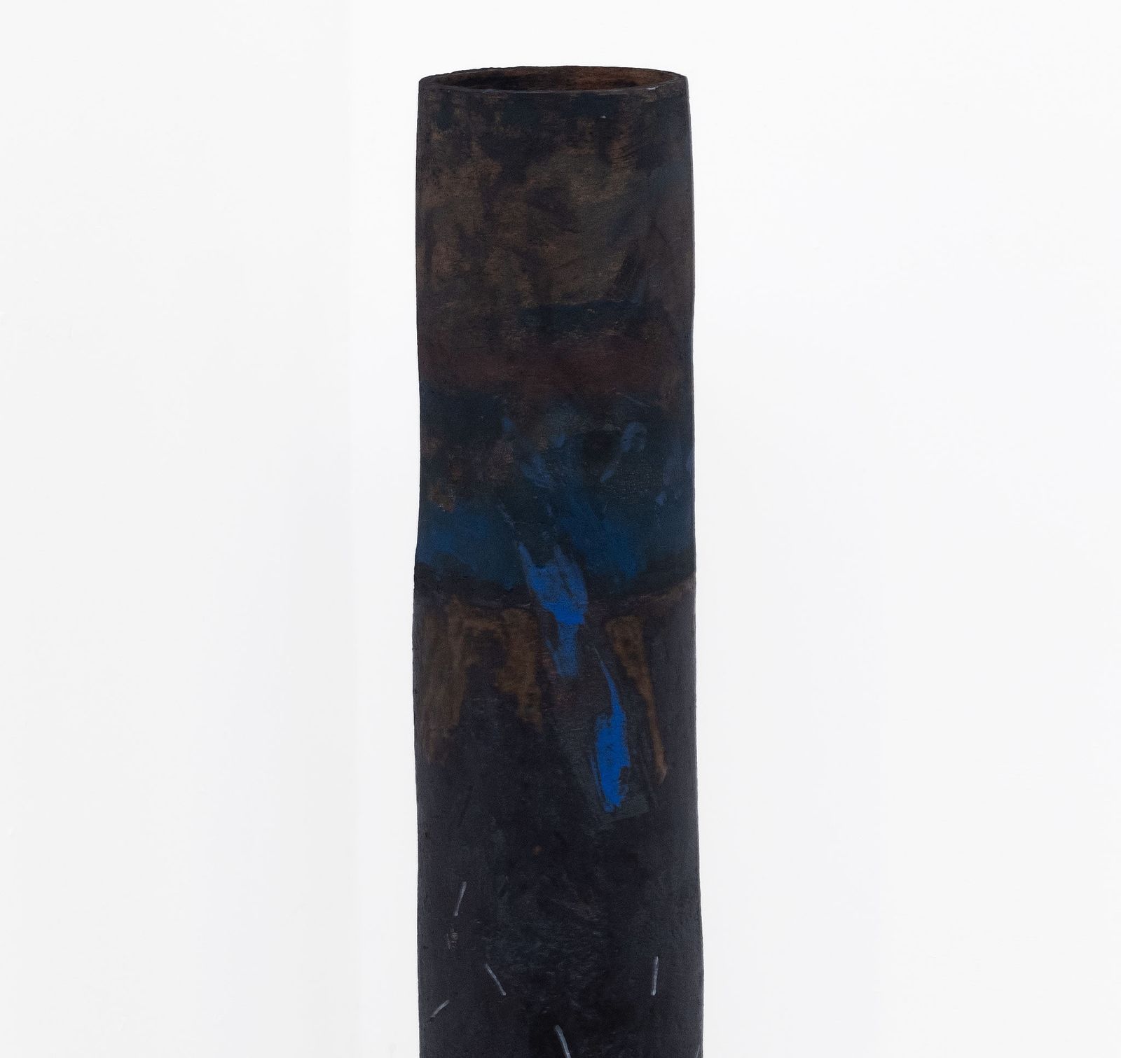 2595.0 Superb Robin Welch Tall Stoneware Studio Floor Cylindrical Vessel Vase 1990s photo
