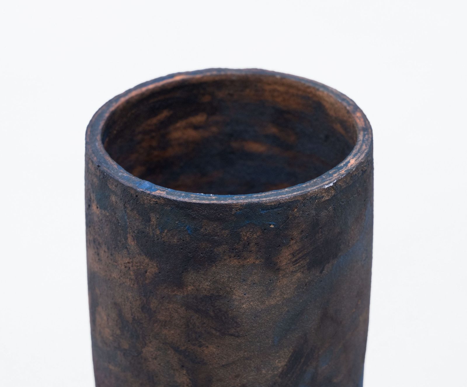Superb Robin Welch Tall Stoneware Studio Floor Cylindrical Vessel Vase 1990s photo buy