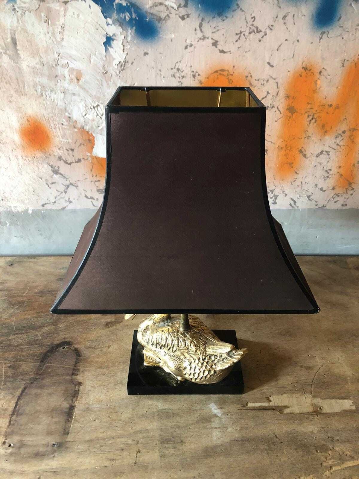 photo furniture Duck Lamp, Gilded Bronze Duck Table Lamp On Base, Living Room Lamp, Vintage Lamp, Interior Decoration