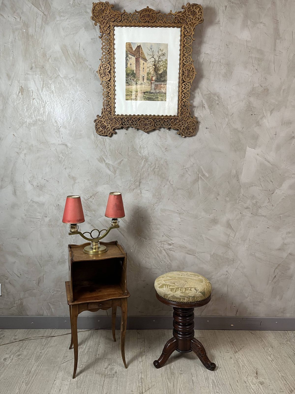 188.0 Small Louis XV Wooden Bedside Table In Country Style photo