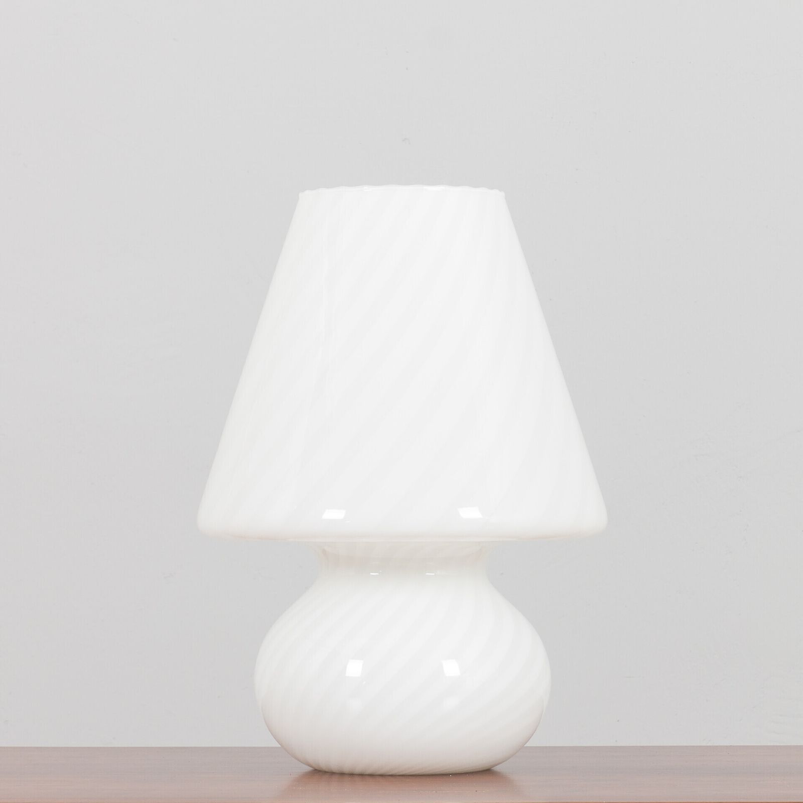 Big Mushroom Venini Table Lamp, Murano Swirl Glass, Italy 1960s