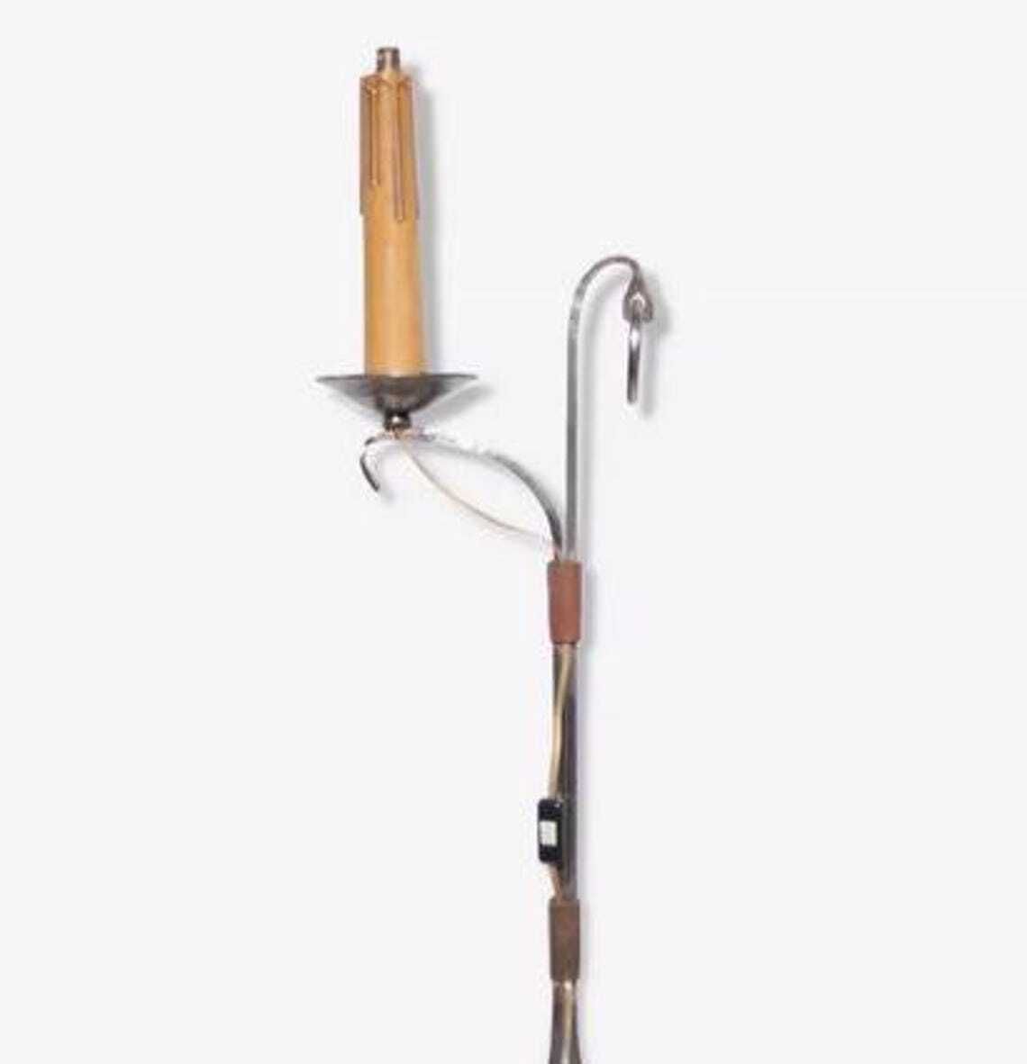 Ryckaert Jp Wrought Iron Floor Lamp, Wrought Iron And Leather Floor Lamp, Living Room Lamp, 60s