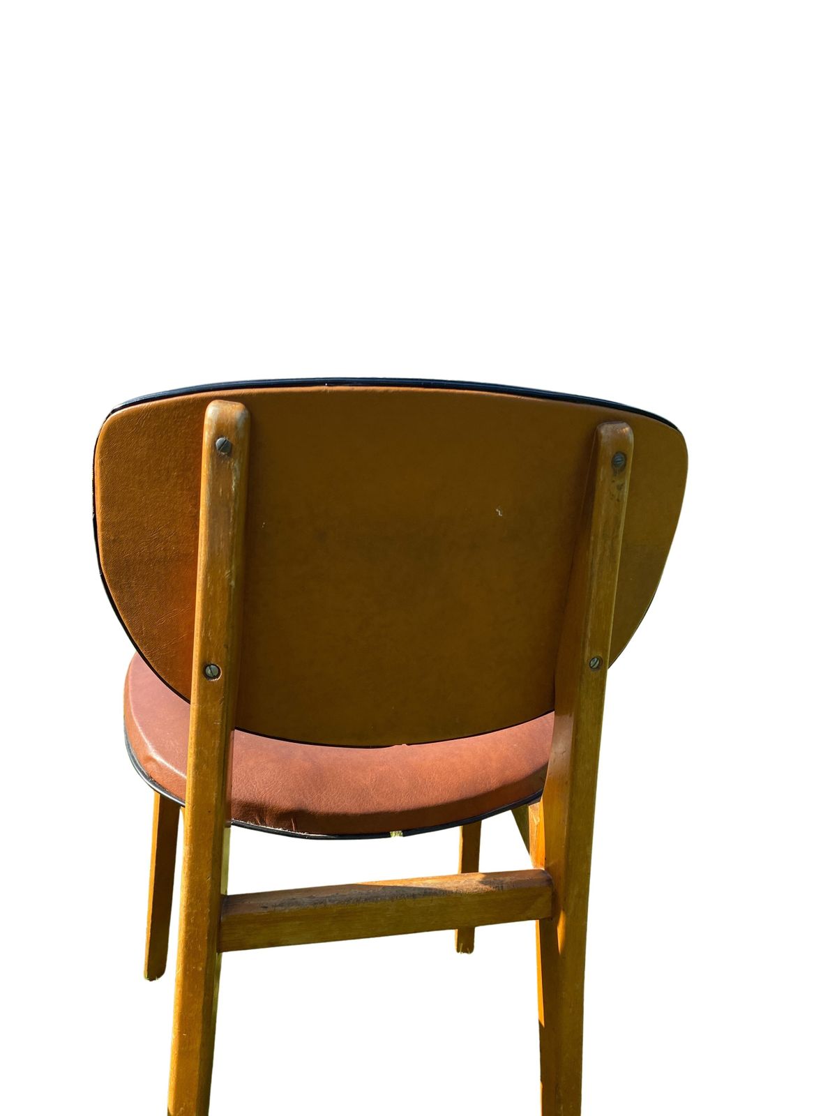 Pair Of Scandinavian Wood And Leather Chairs, Circa 1960 photo vinterior