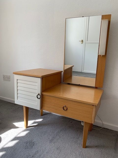 photo for sale Original Rare 1970's 3 Piece, Wardrobe, Draws And Vanity Set.