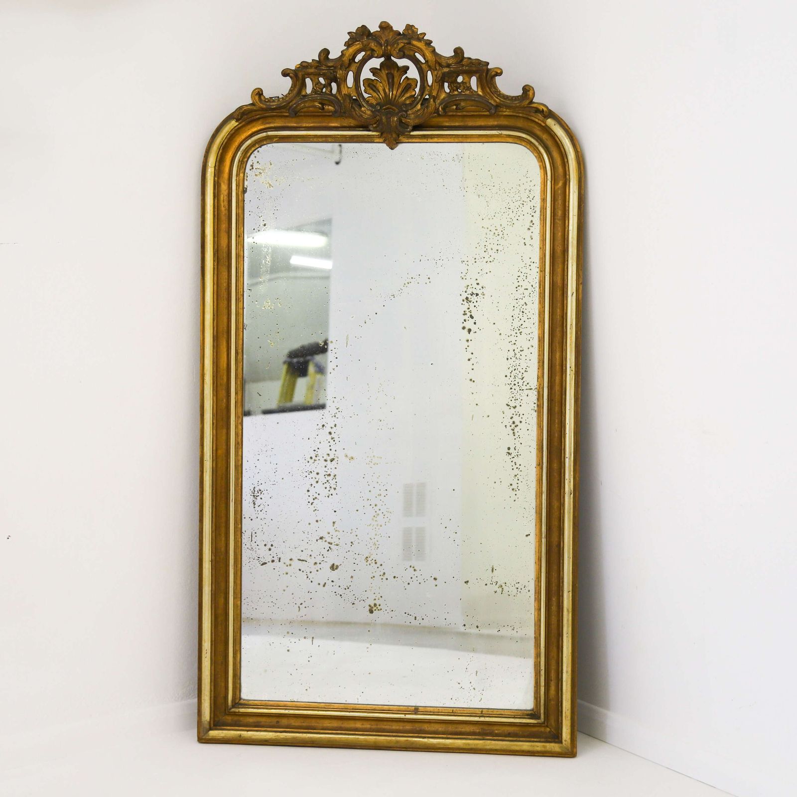 Home Decor Elegant Louis Philippe Gilt Mirror  Timeless French Overmantle Accent photo