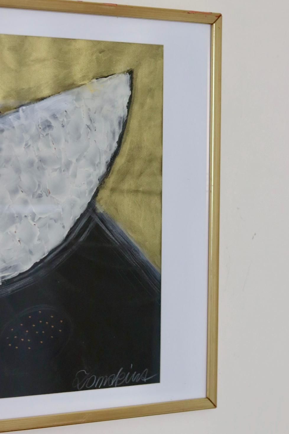 Original European Abstract On Paper "Abstract" – Marina Lomakina – Vintage & Framed, 64 X 47 Cm / 25.2 X 18.5 In photo Art