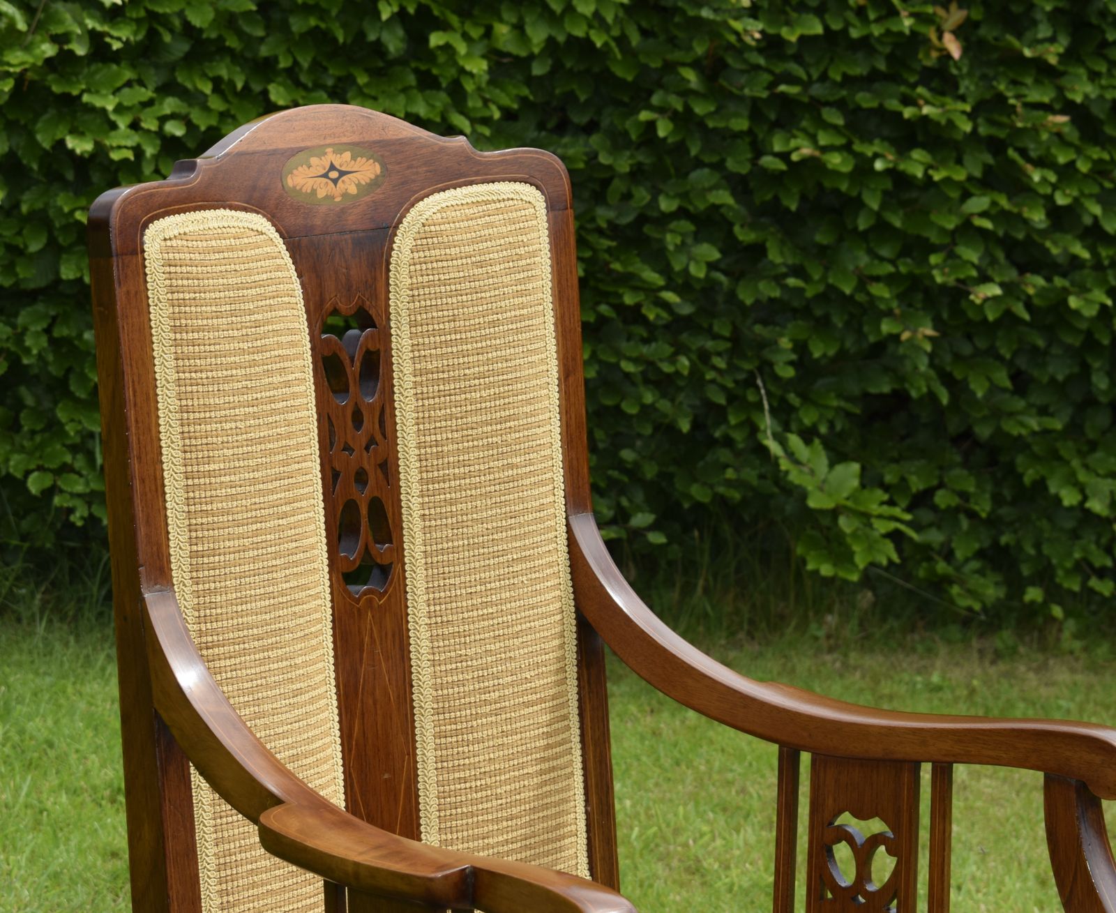 Edwardian Mahogany Inlaid Rocking Chair photo 465.0