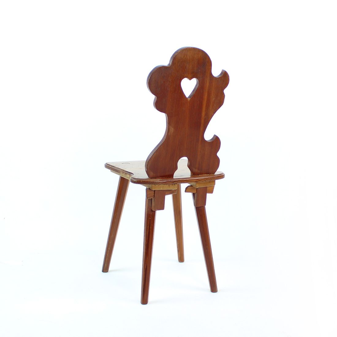 Folk Style Dining Chair In Wood, Czechoslovakia 1973 photo vinterior