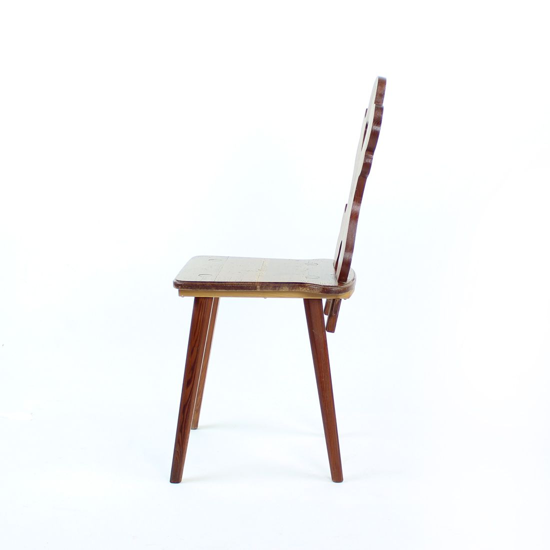 Folk Style Dining Chair In Wood, Czechoslovakia 1973 photo buy