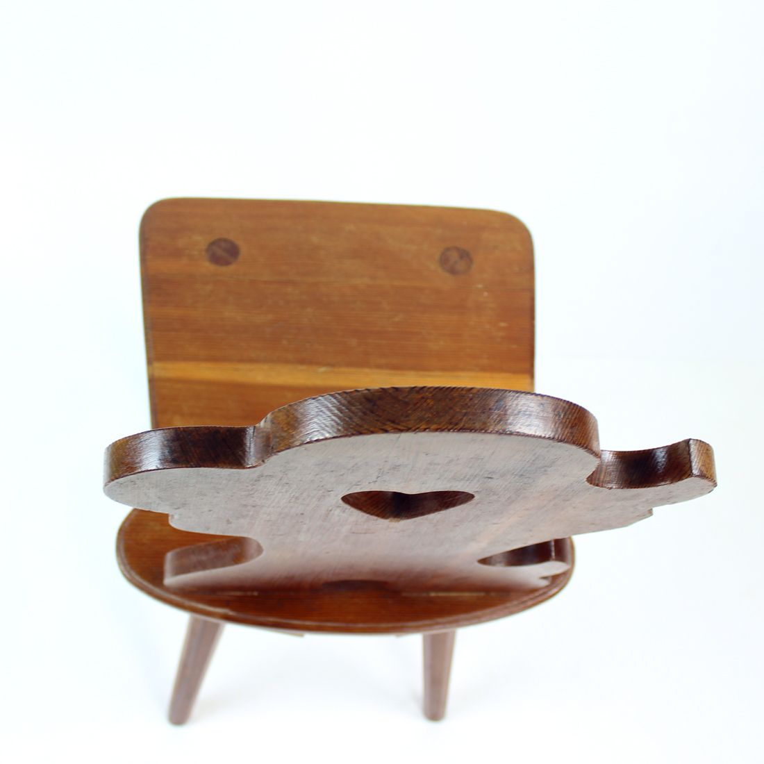 photo furniture Folk Style Dining Chair In Wood, Czechoslovakia 1973