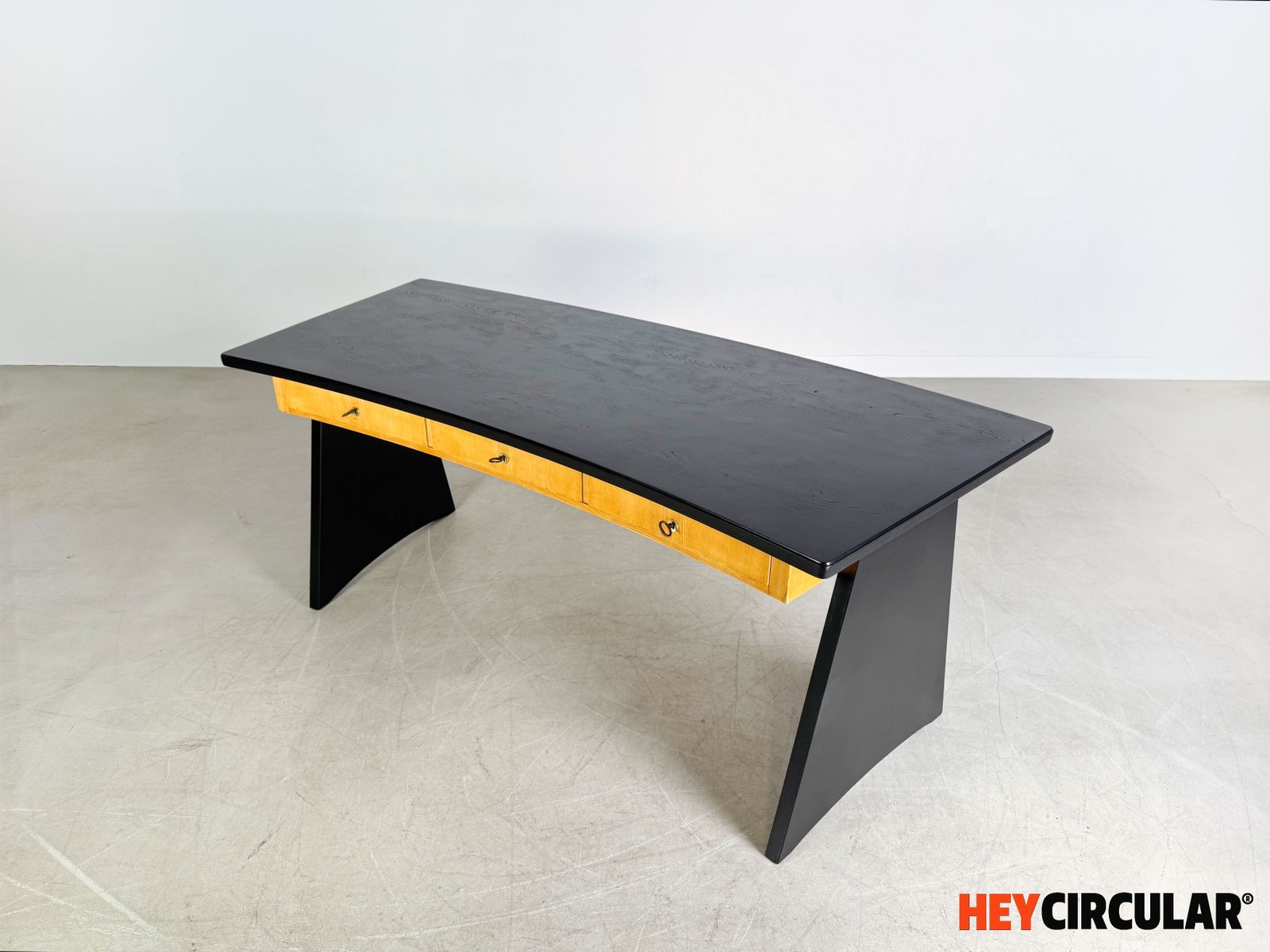 Erich Stratmann Chef Desk Elm Wood 1950