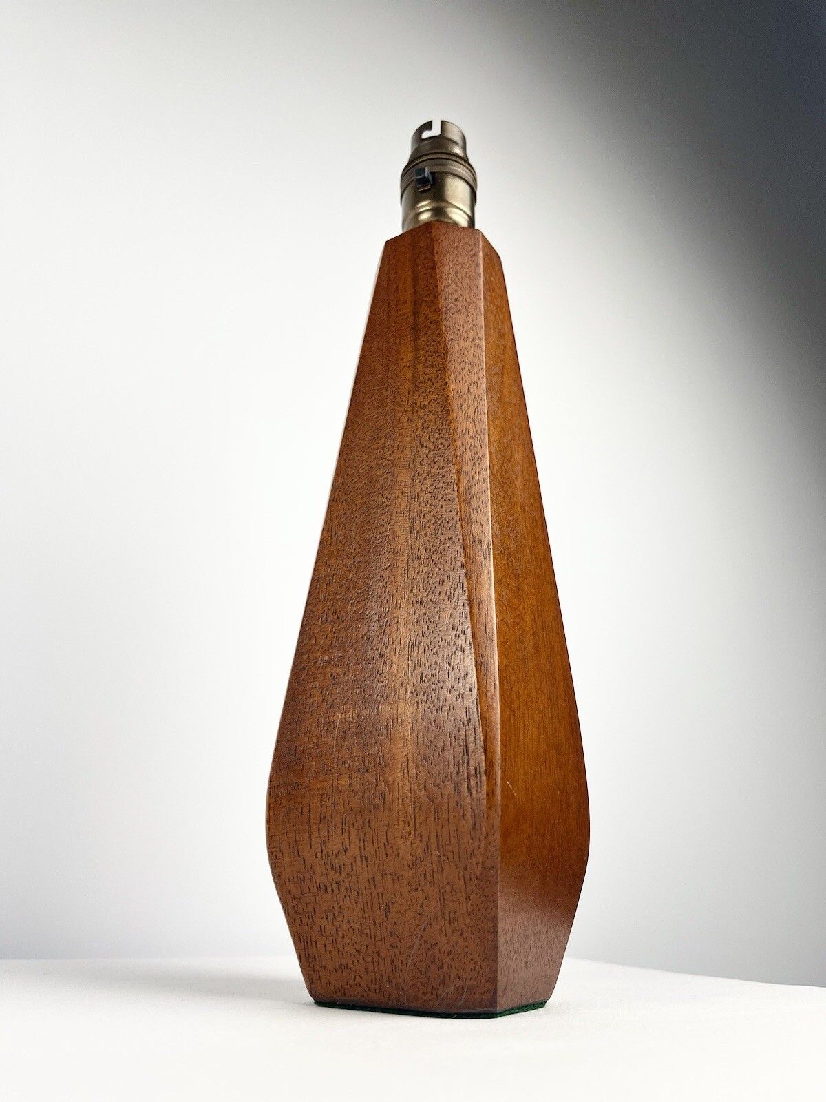 Sculptural Pair Of Mid Century Lamp Bases Teak Geometric Design 1960s photo buy