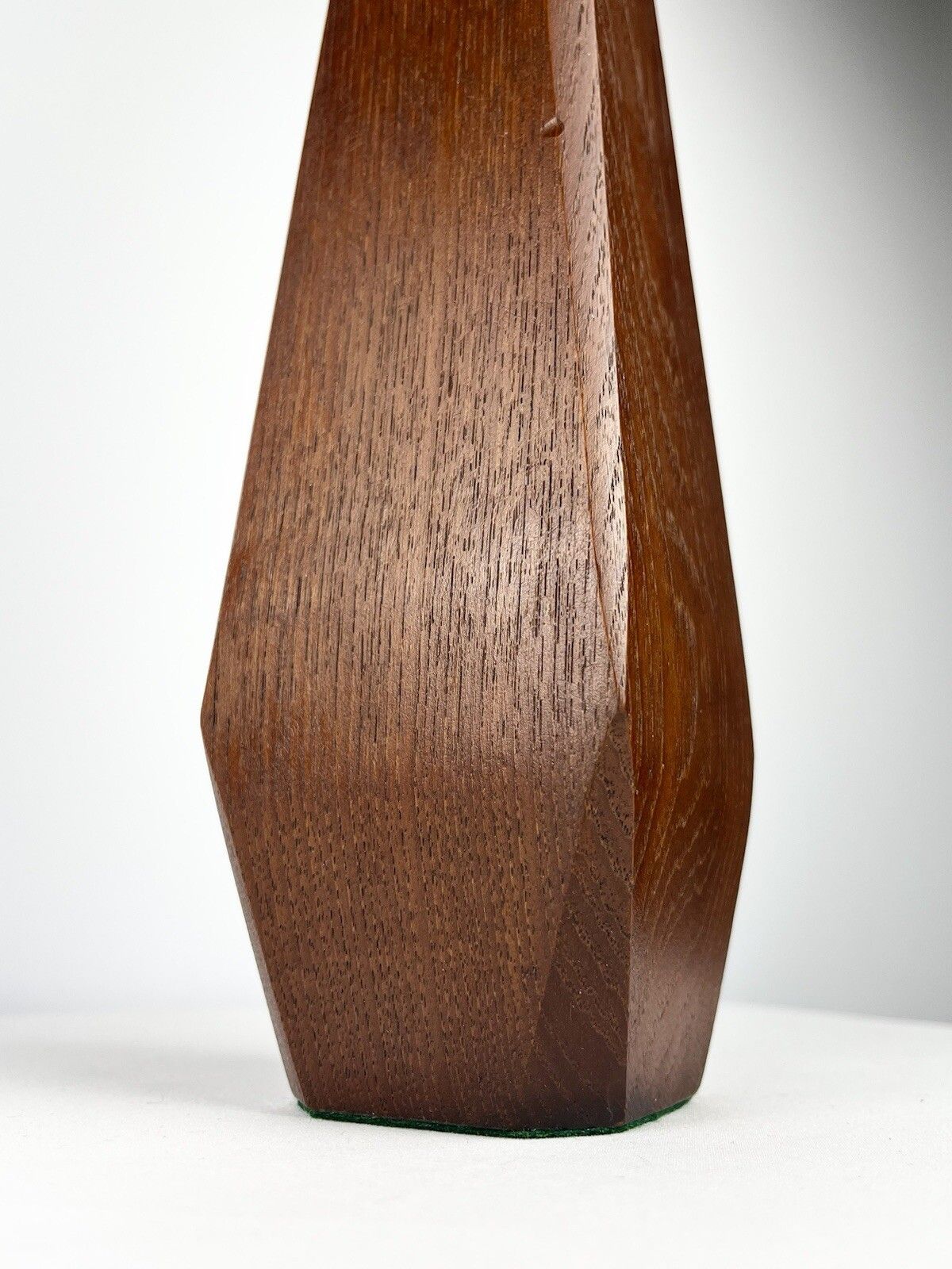 photo vintage Sculptural Pair Of Mid Century Lamp Bases Teak Geometric Design 1960s