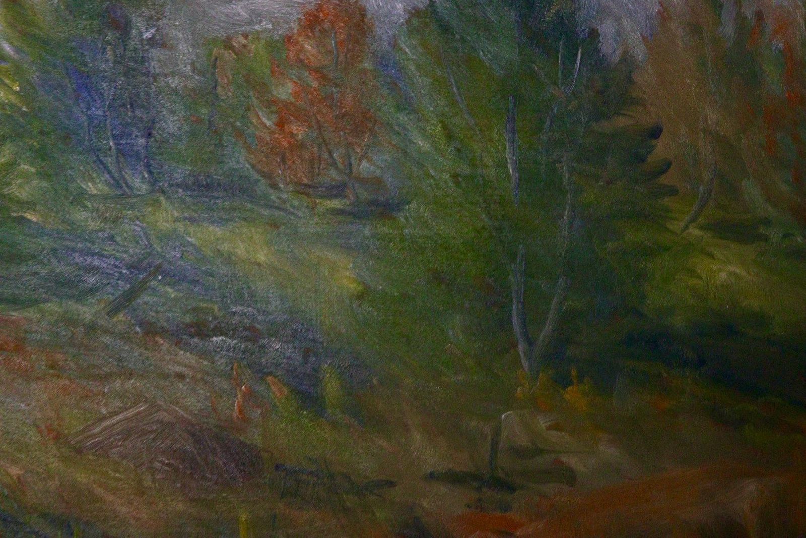 Mid Century Original Swedish Oil On Panel "Autumn Landscape" – D. Forsmark – Vintage & Framed, 51 X 59 Cm / 20.1 X 23.2 In photo Art