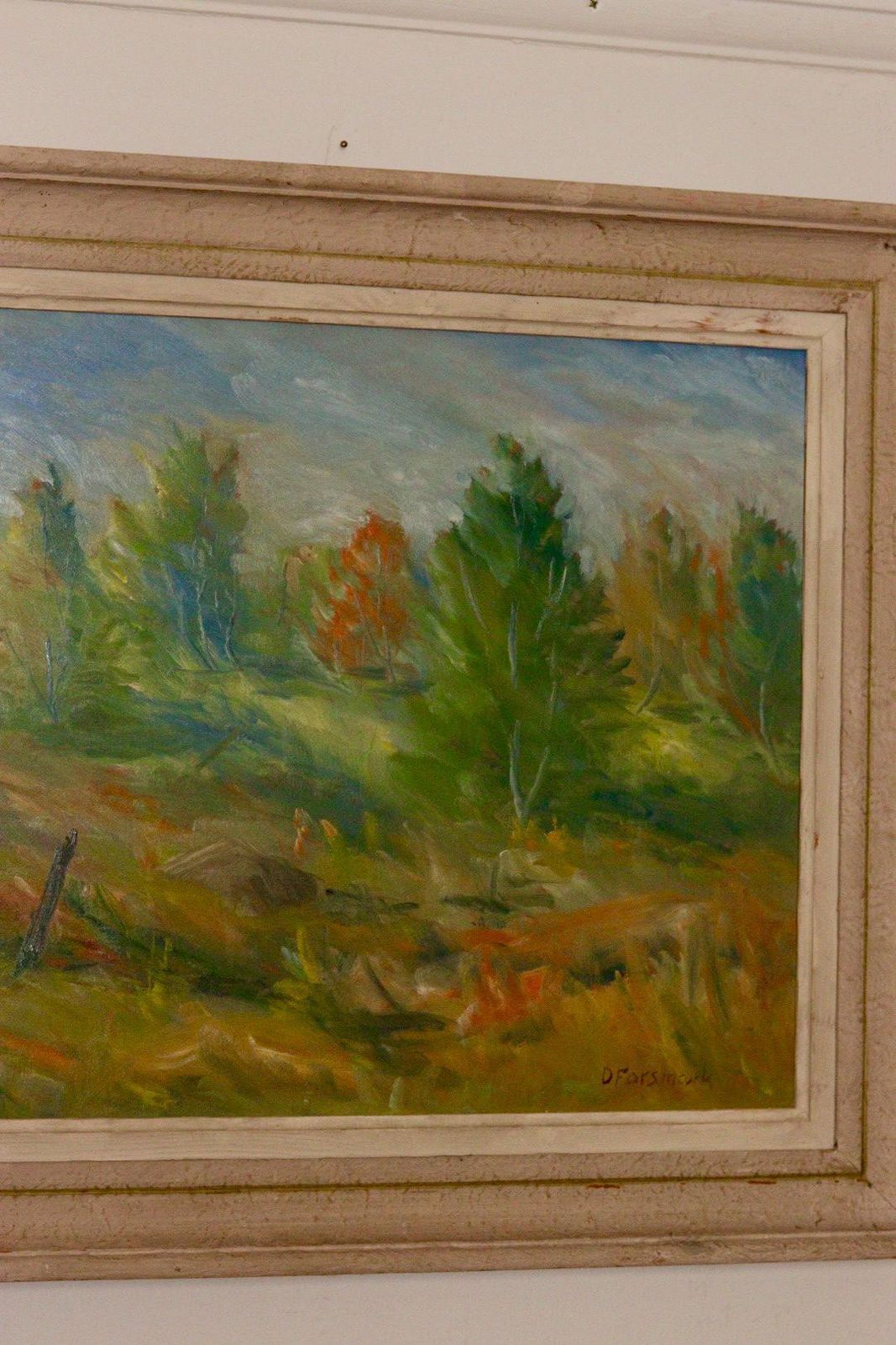 Mid Century Original Swedish Oil On Panel "Autumn Landscape" – D. Forsmark – Vintage & Framed, 51 X 59 Cm / 20.1 X 23.2 In photo 185.0
