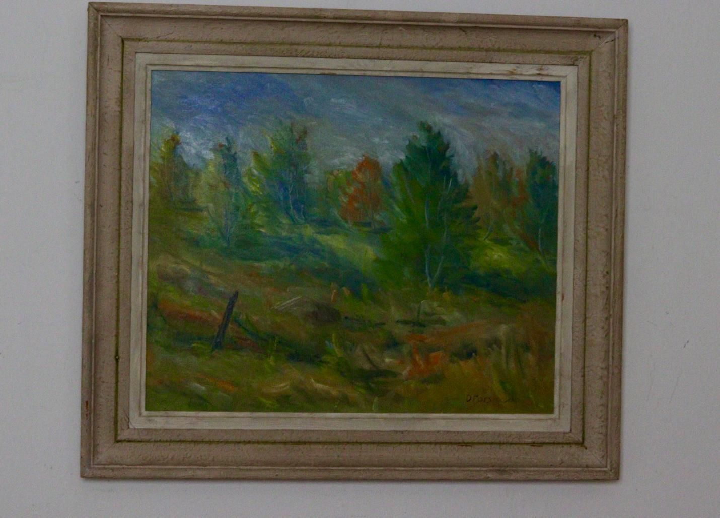 Mid Century Original Swedish Oil On Panel "Autumn Landscape" – D. Forsmark – Vintage & Framed, 51 X 59 Cm / 20.1 X 23.2 In photo buy