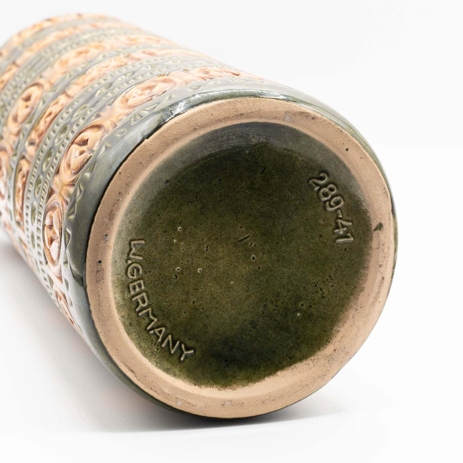 Home Decor W. German Pottery Floor Vase In Light Brown & Green   Form 289 41   Scheurich   C1970s photo