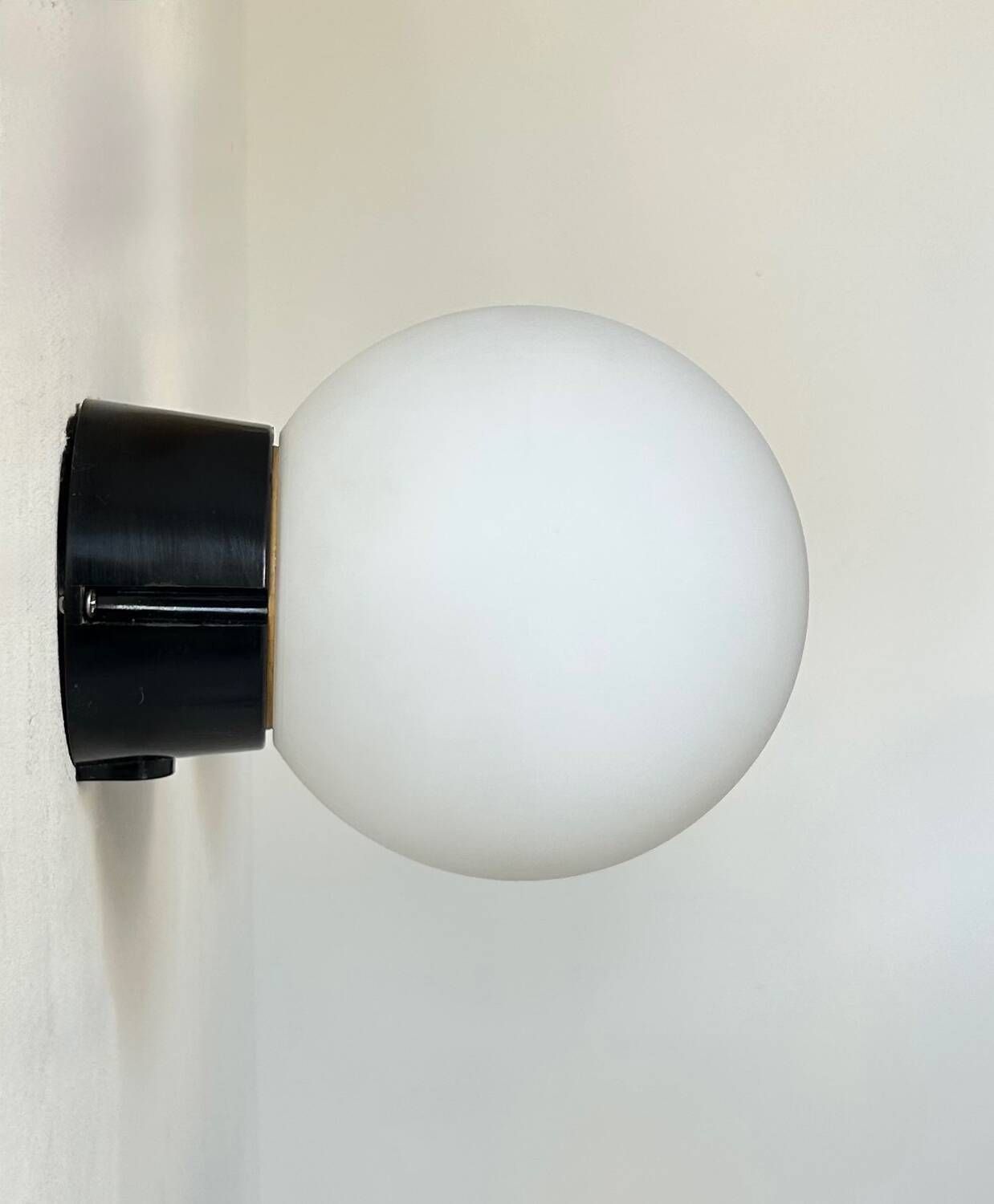 Pair Of Vintage Raak Opaline And Bakelite Wall Lights, Netherlands 1970s photo Lighting