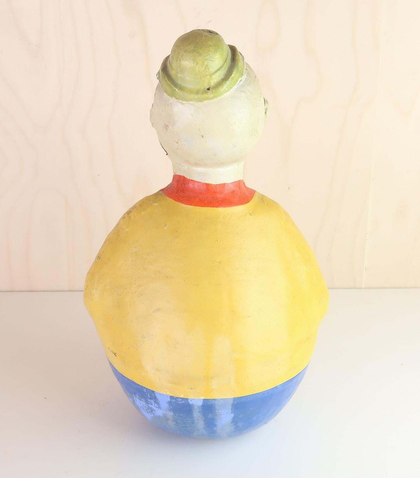 Vintage Papier Mache Rocking Toy Clown Figure. 1920's. photo for sale