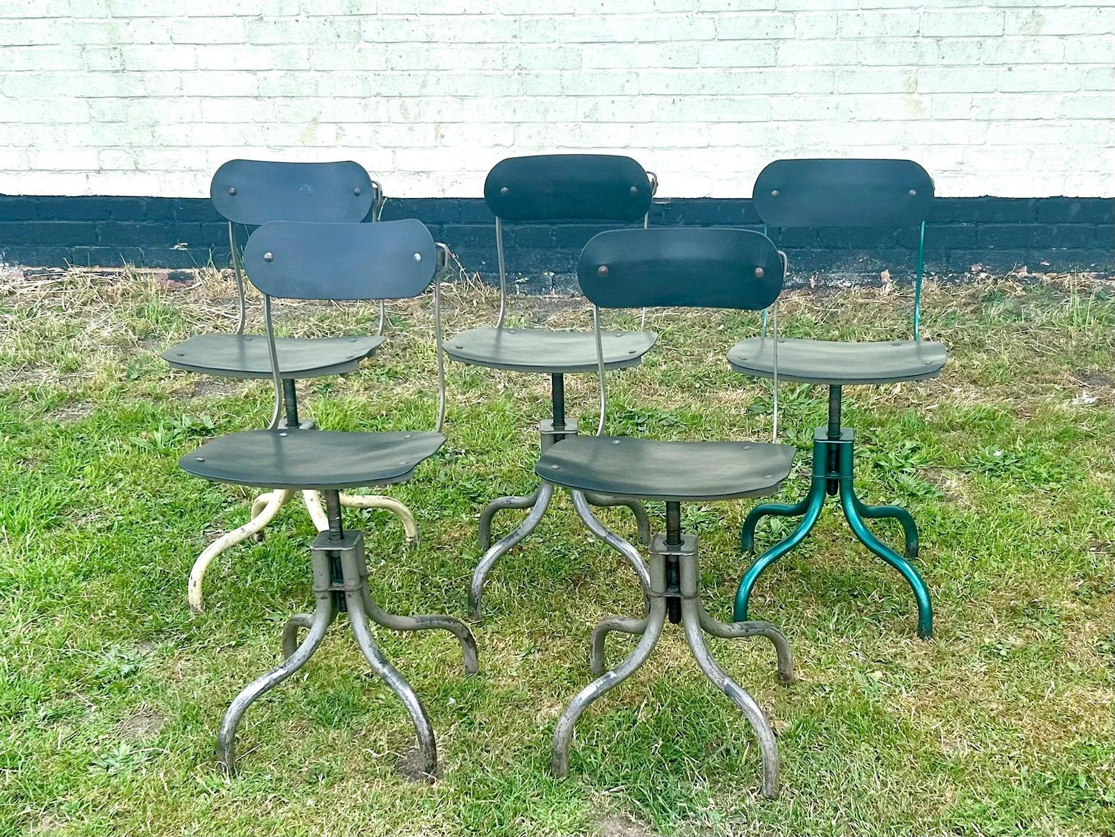 5 Available Industrial Tansad Swivel Office Chair Metal Vintage Retro Antique Machinist Desk School Decor Bar Factory photo 135.0