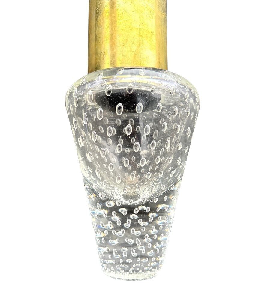 photo for sale A Rare 1950s Murano Glass And Brass Pendant Light By Gino Sarfatti And Archimede Seguso