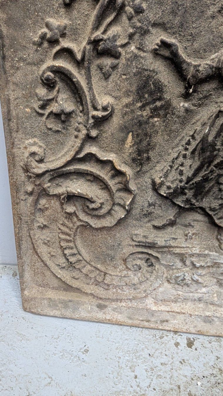 19th Century Cast Iron Fireplace Plate photo Home Fixtures
