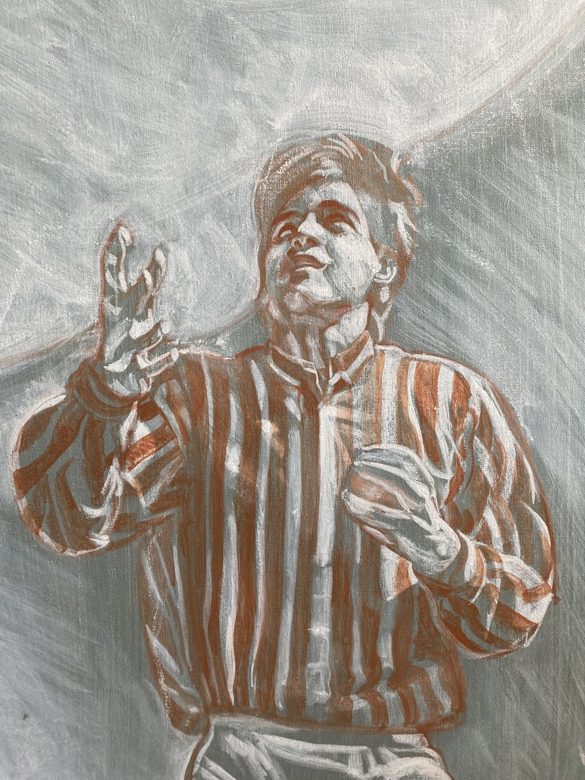 Budwin Conn (American/British B.1927) 'The Baseball Star' Oil On Canvas | Realism photo Art