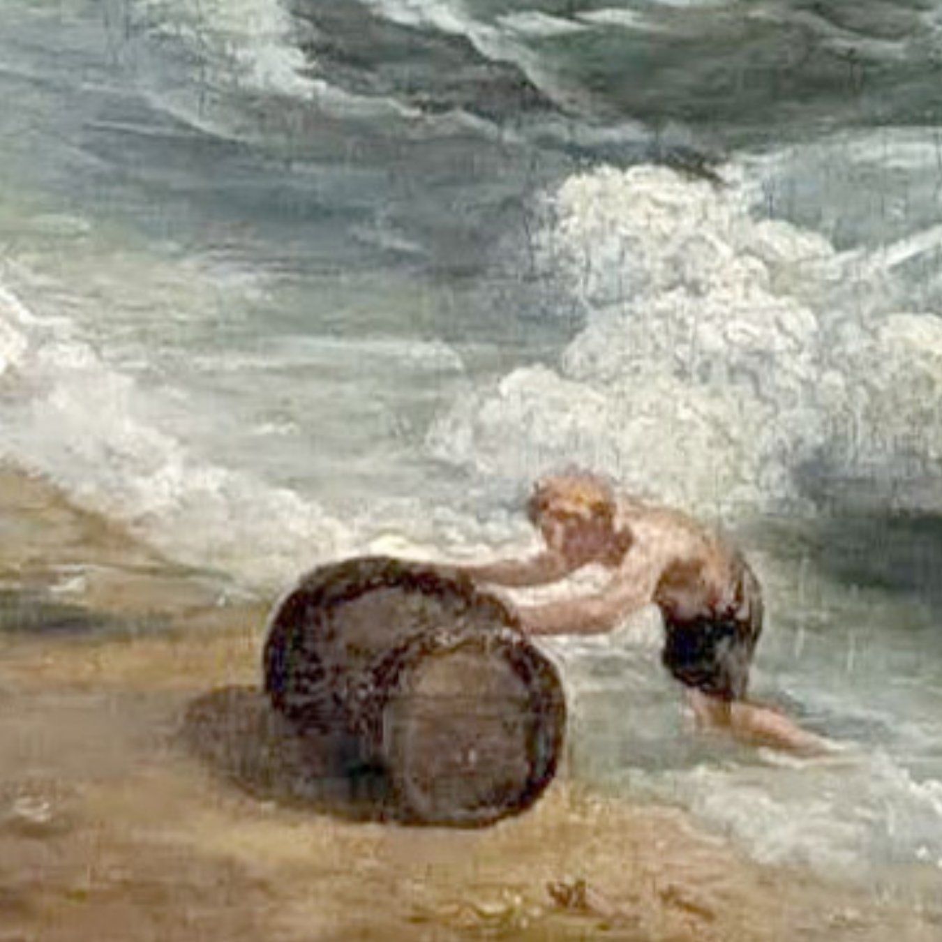 Oil On Panel, Early 19th Century Marine Scene Of Shipwreck photo 1068.0