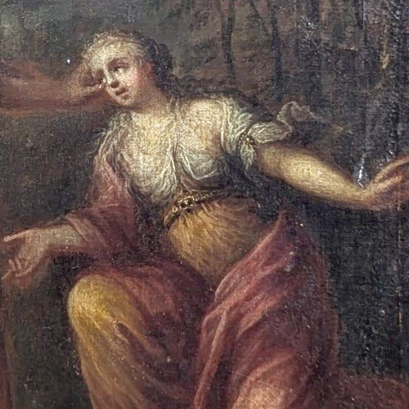 18th Century Oil On Canvas Christ Appearing To St. Mary Magdalene photo Art