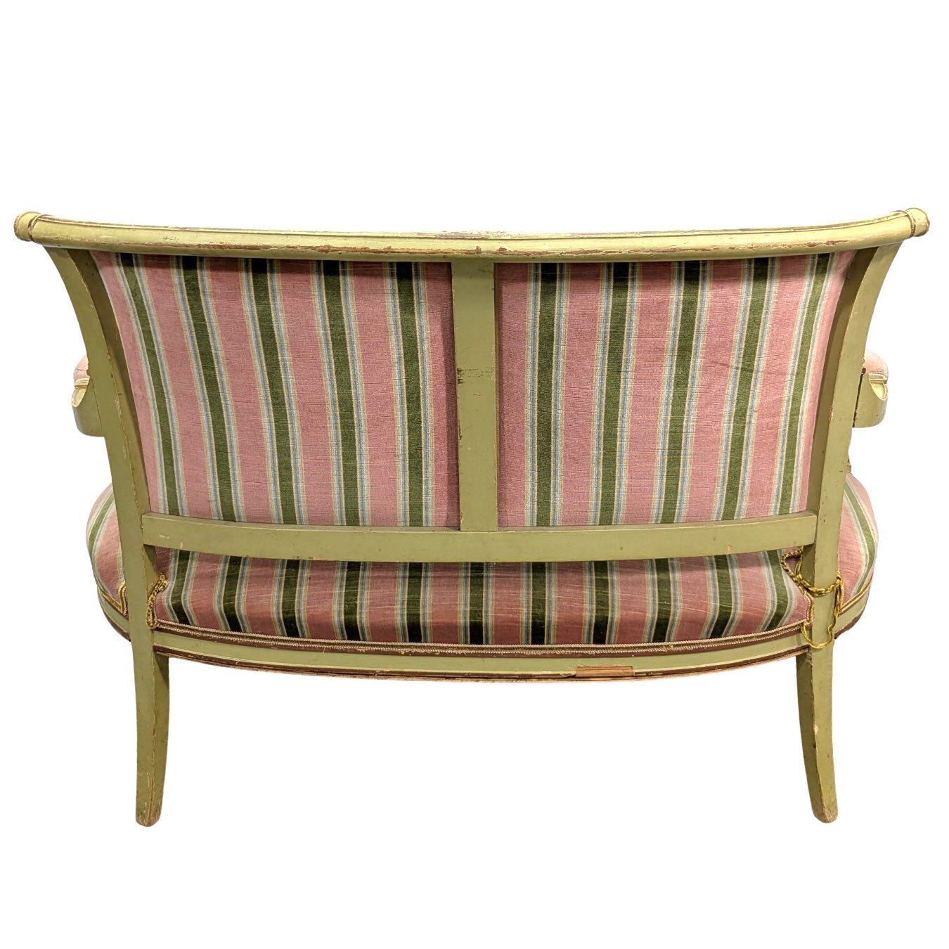 Directoire Style Sofa, Lacquered And Painted, With Green Velvet Top photo for sale