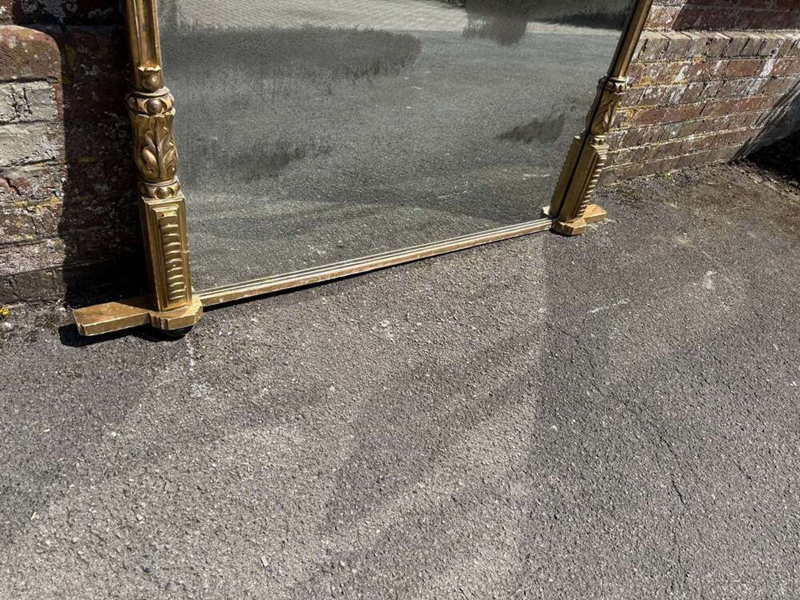 A Superb Large Antique English 19th C Carved Wood & Gesso Gilt Overmantle Mirror. photo 1795.0