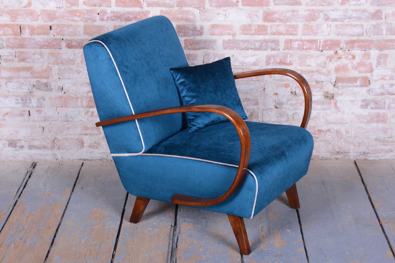 photo for sale Pair Of Restored Art Deco Armchairs, By J. Halabala, Up Závody, Czech, 1940s