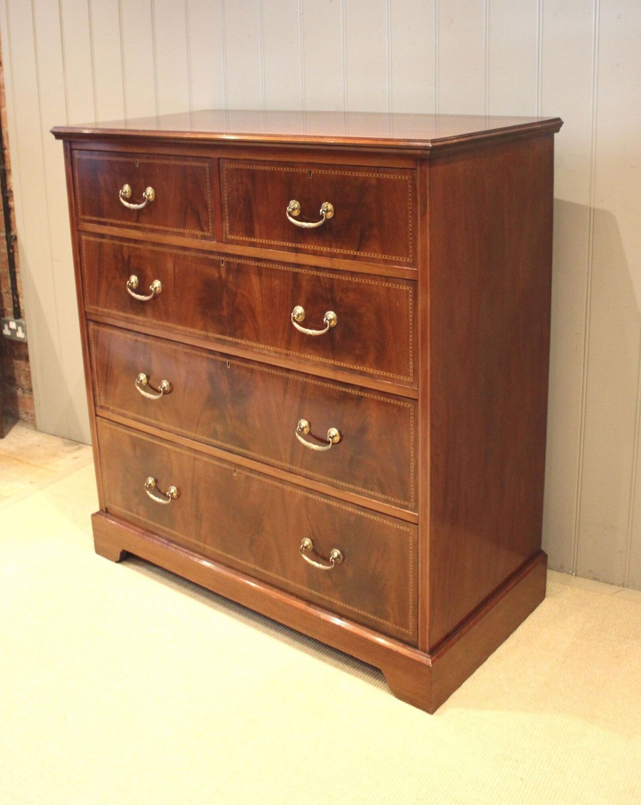 775.0 Substantial Edwardian Mahogany Chest Of Drawers photo