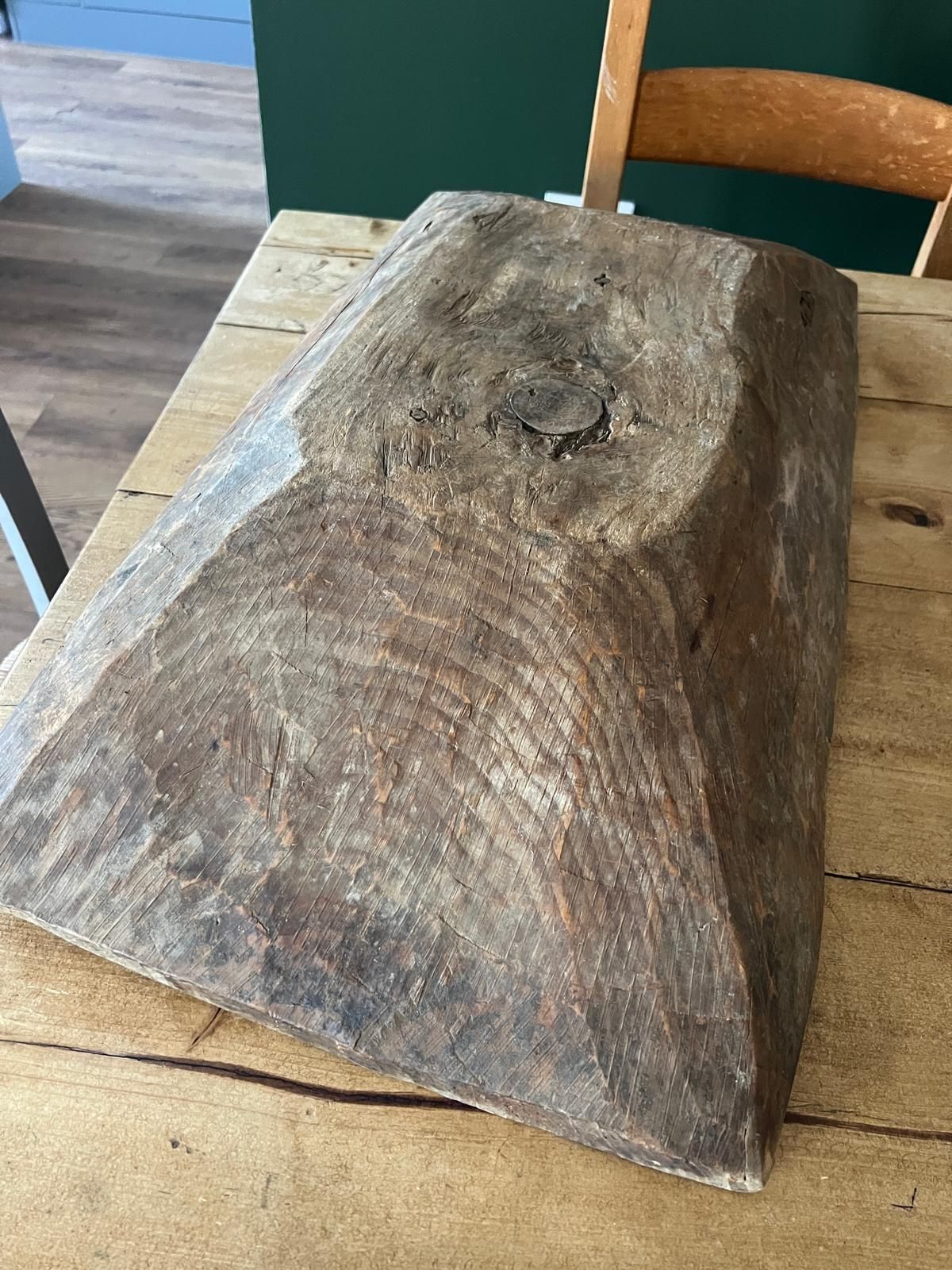 Vintage Large Hand Carved Wooden Dough Bowl / Baking Trough photo buy
