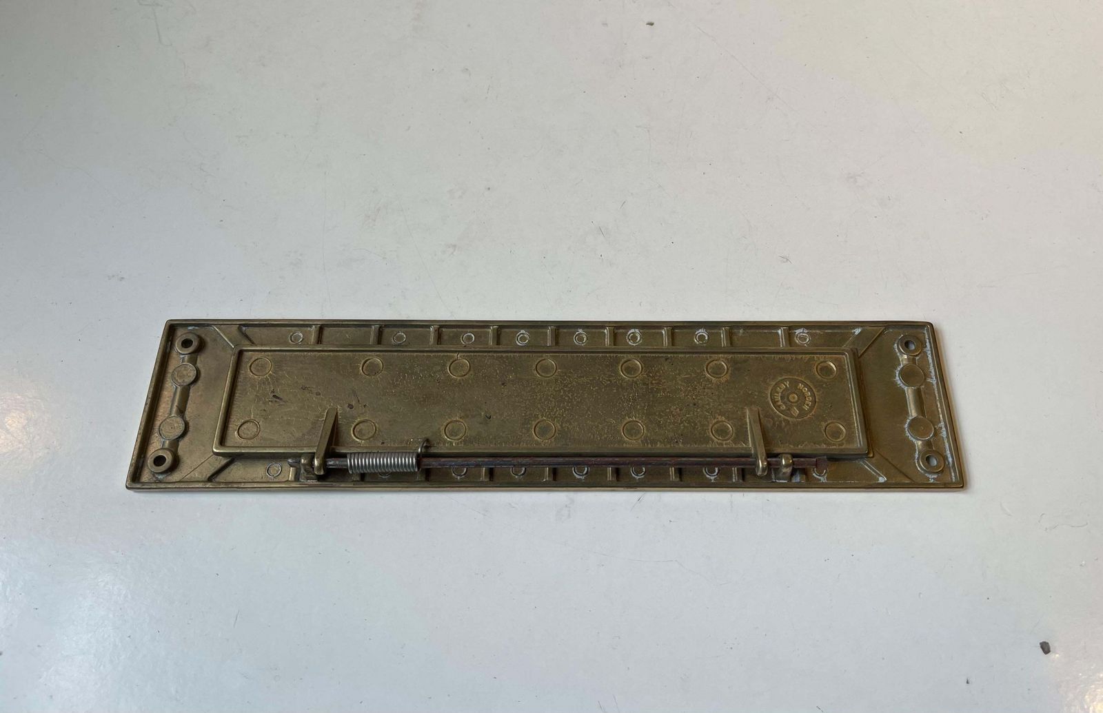 Midcentury Swedish Wide Brass Door Letter Slot   Plate By Gamleby Norden photo buy